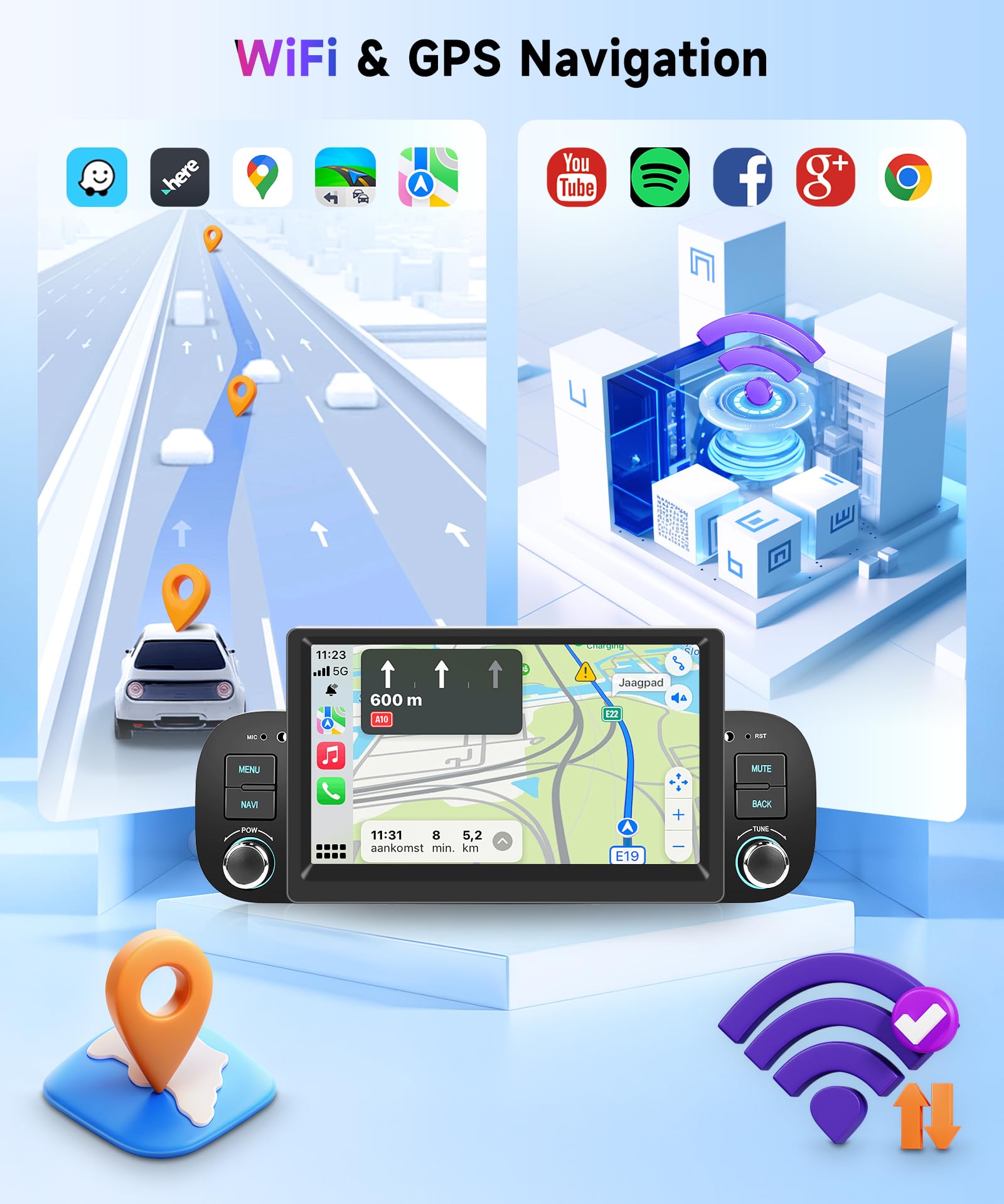 2G 64G Autoradio Android per FIAT Panda 2013-2020 7 Pollici Touchscreen Autoradio Panda con Wireless Carplay Android Auto GPS Mirror Link Bluetooth FM/RDS Radio WiFi USB+ Telecamera Posteriore