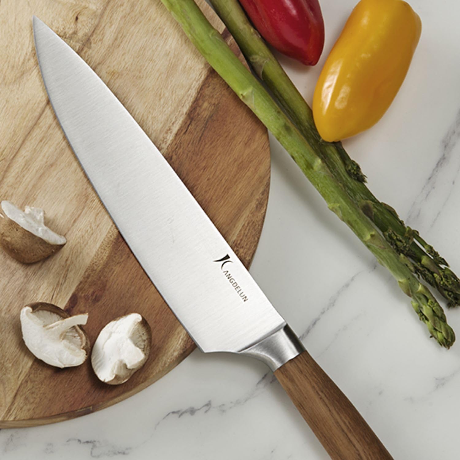 4 PCS Chef Knife Set, and 8 PCS Steak Knife Set, with Gift Box, Ultra Sharp High Carbon Stainless Steel, Wooden Handle