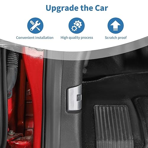 Miniatura 4 de Para F150 Silver Hood Release Switch Cover Trim para Ford F150 2009 up Plata Interior Accesorios plateado