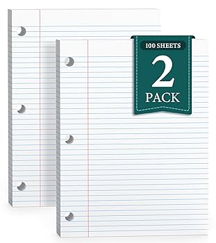 Amazon.co.jp: ルーズリーフ紙、ノートブック用紙、8 x 10.5