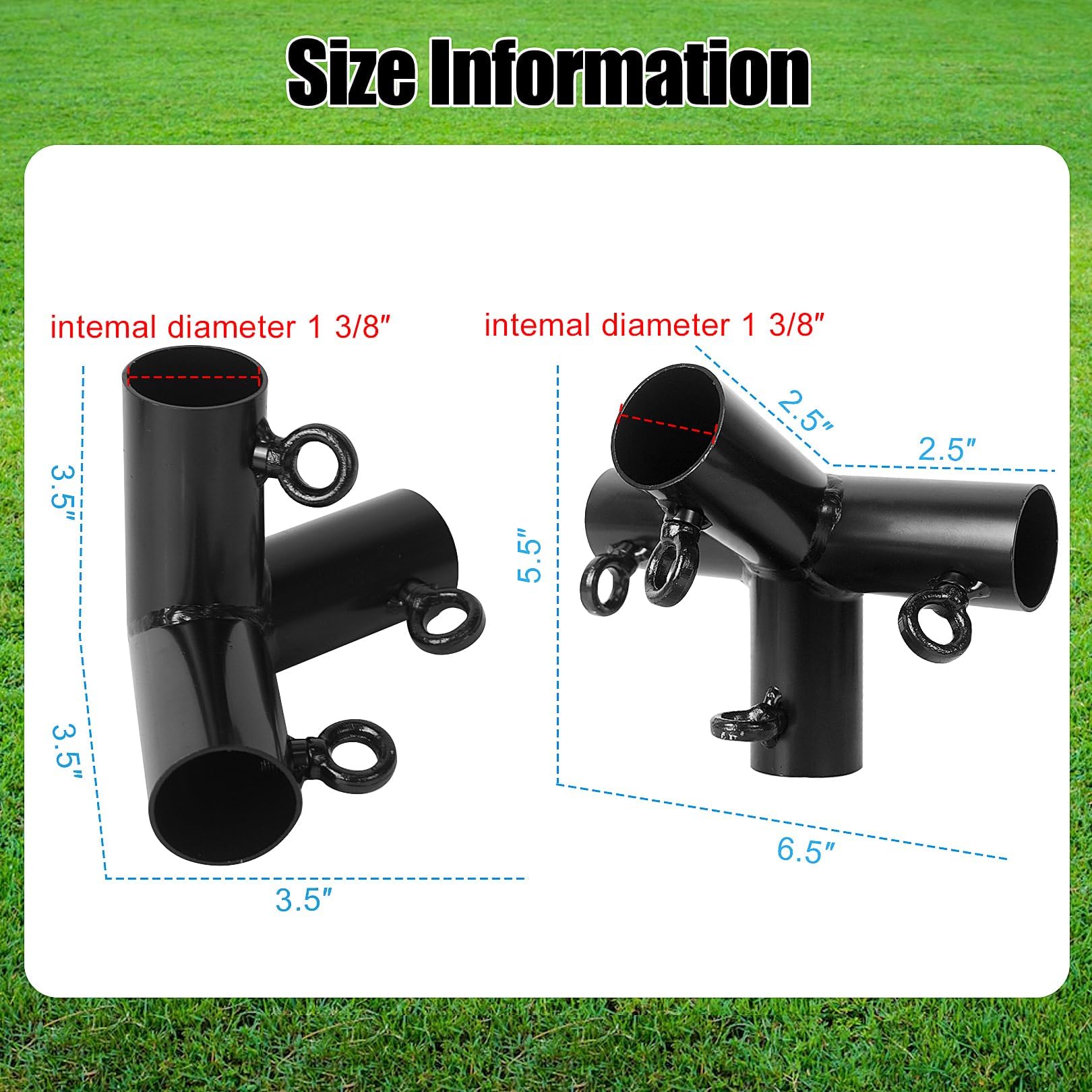 Aoneky 6 Leg Style 1 3/8'' Carport Canopy Pipe Fittings Couplers - Image 4