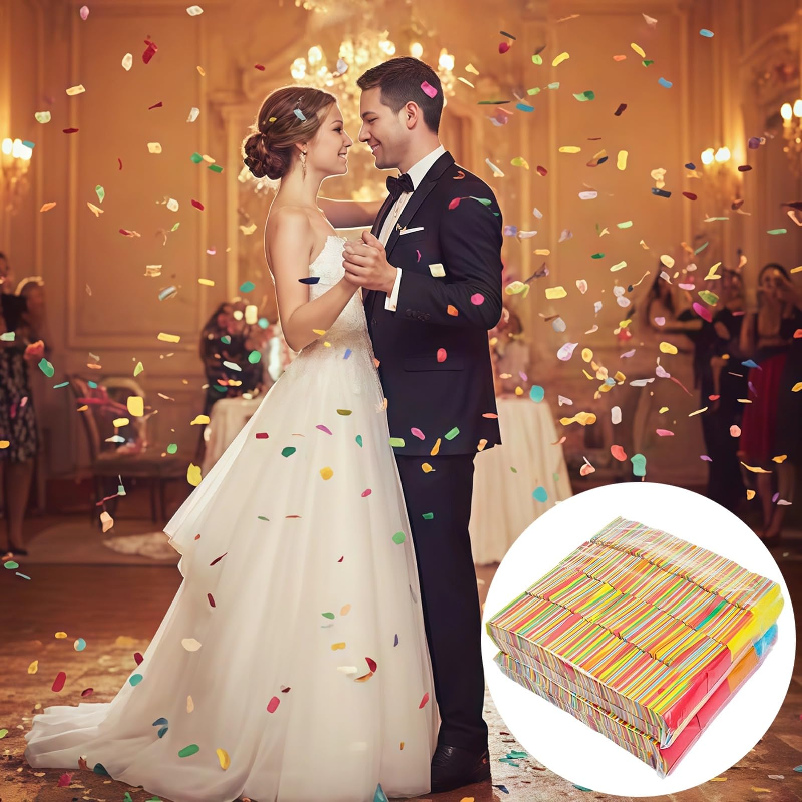 Mehrfarbiges Konfetti-Papier, schwer entflammbar, Seidenpapier-Konfetti für Party, leichter Konfetti-Füller, Regenbogen-Maschine, Baratmosphäre, für Konfettikanone