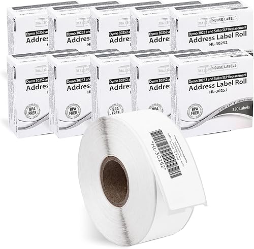Vista 14 de HOUSELABELS DYMO 30252 - Etiquetas de dirección compatibles (1-1/8 pulgadas x 3-1/2 pulgadas), fuerte adhesivo permanente, compatibles