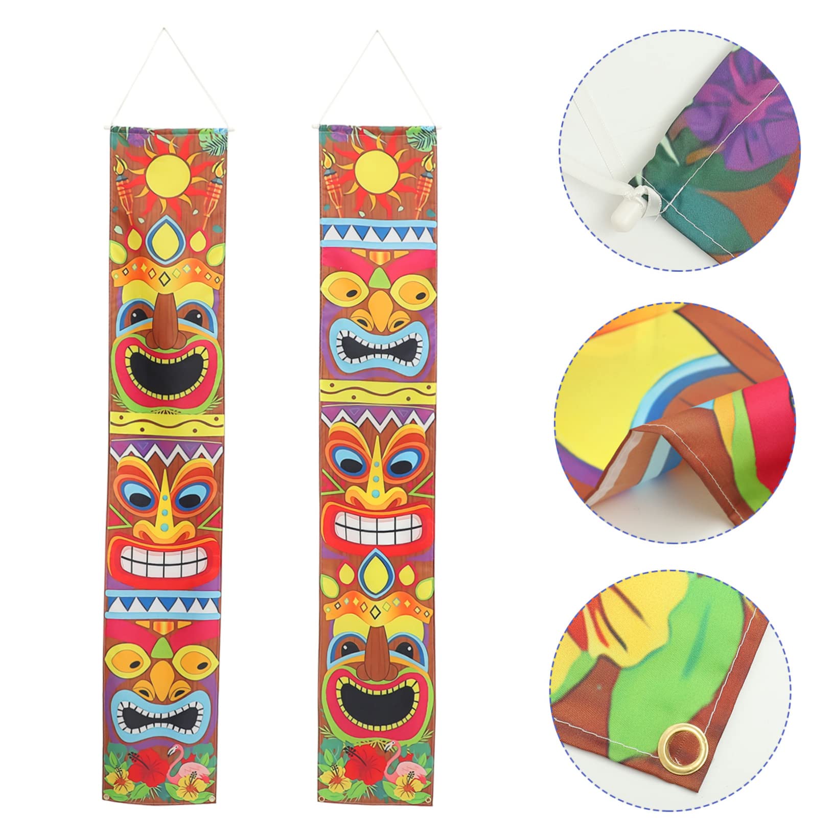 Yardwe 3paia Striscione Decorativo Per Feste Hawaiane Banner Per Porta Pongee Riutilizzabile Decorazione Versatile Per Eventi e Celebrazioni Festive