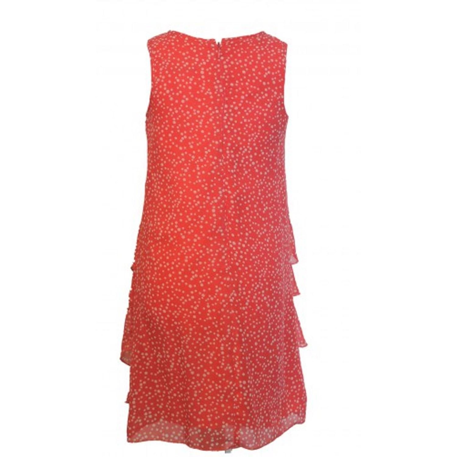 Mädchenkleid Festkleid gepunktet, rot, Größe 134