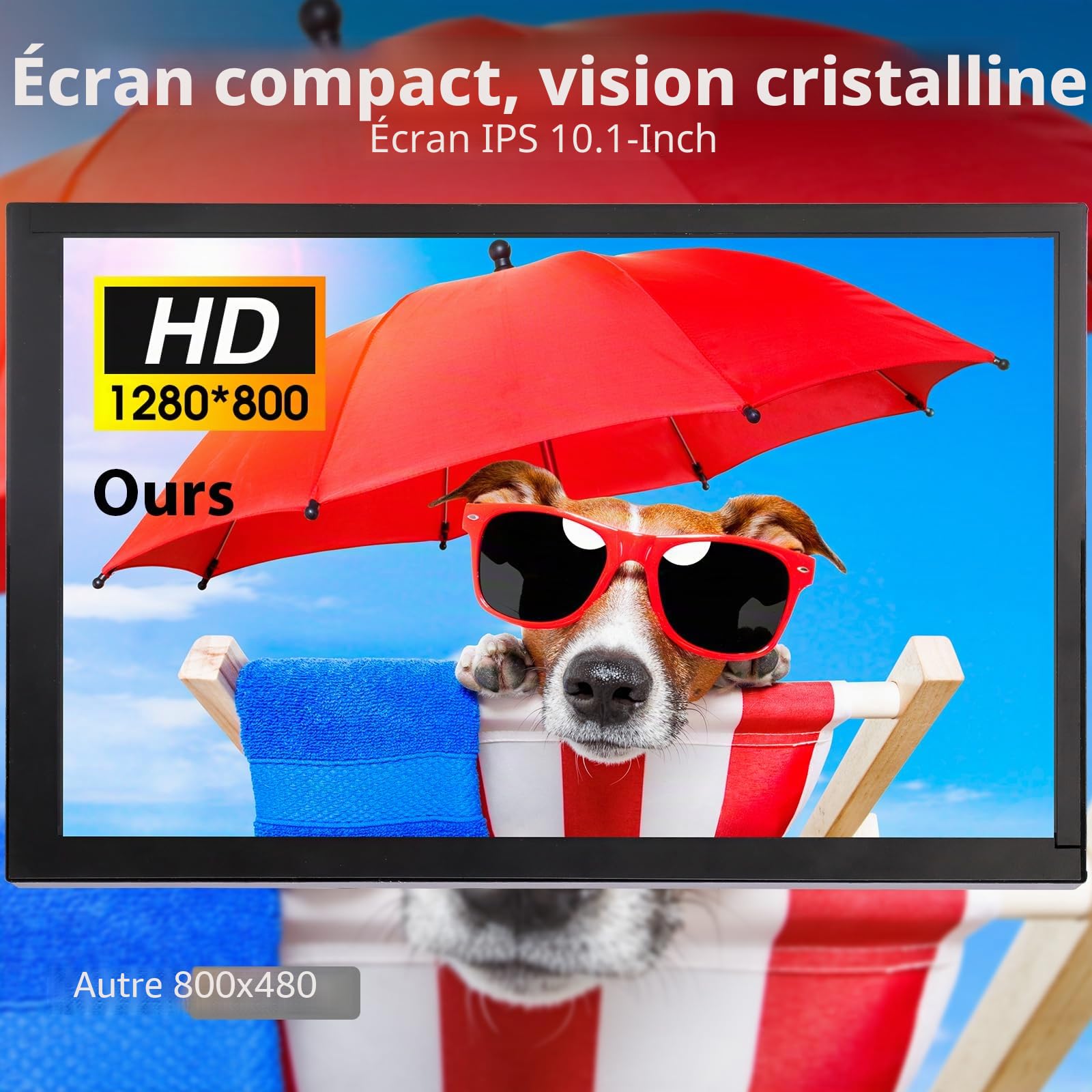ELECROW Écran Tactile, Moniteur d'affichage Raspberry Pi 10,1 Pouces 1280×800 HD Mini-écran Compatible avec Raspberry Pi 5/400/4/3/2/Zero/B/B+, Win11/10/8/7, Jetson Nano