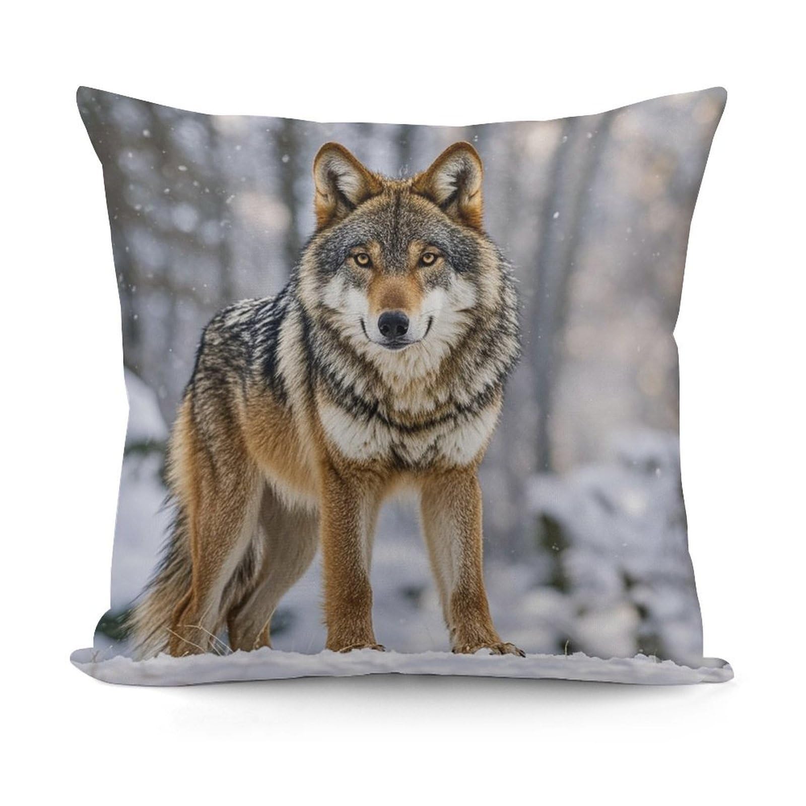 LZQPOEAS Wolf Throw Pillow Cover 18x18 in Breathable Square Pillow Case Cozy Soft Pillowcase Protector Fashion Modern Couch Cushion Case for Living Room Bed Sofa Decor