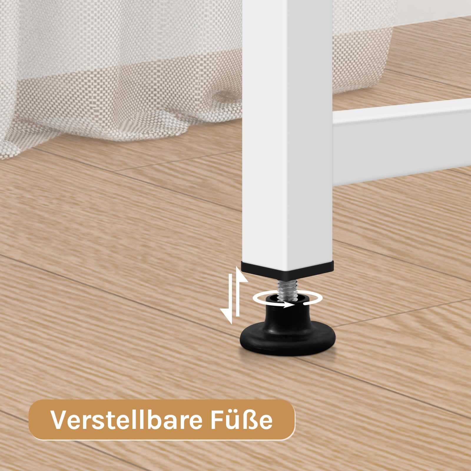 WOLTU Schreibtisch, Computertisch 140 x 60 cm, Weiß | Kompakte Kleiner Größe, mit Metallgestell, Aus Holzwerkstoff, für Homeoffice Schlafzimmer Wohnzimmer