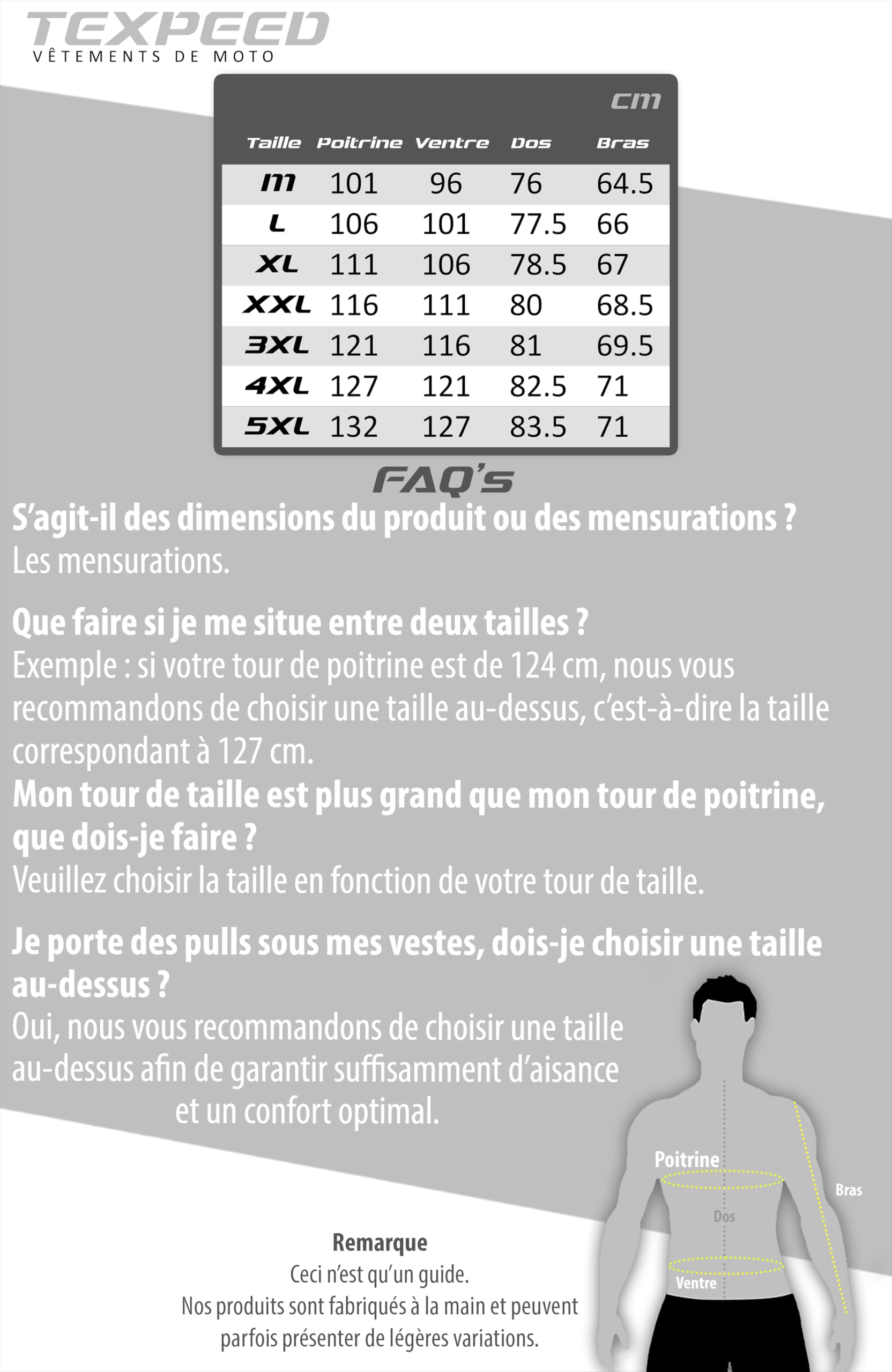 Texpeed Veste moto homme homologué avec armure protection - Hiver/été blouson motard imperméable étanche avec blindé CE (EN 1621-1) Blanc cassé/Gris - XL
