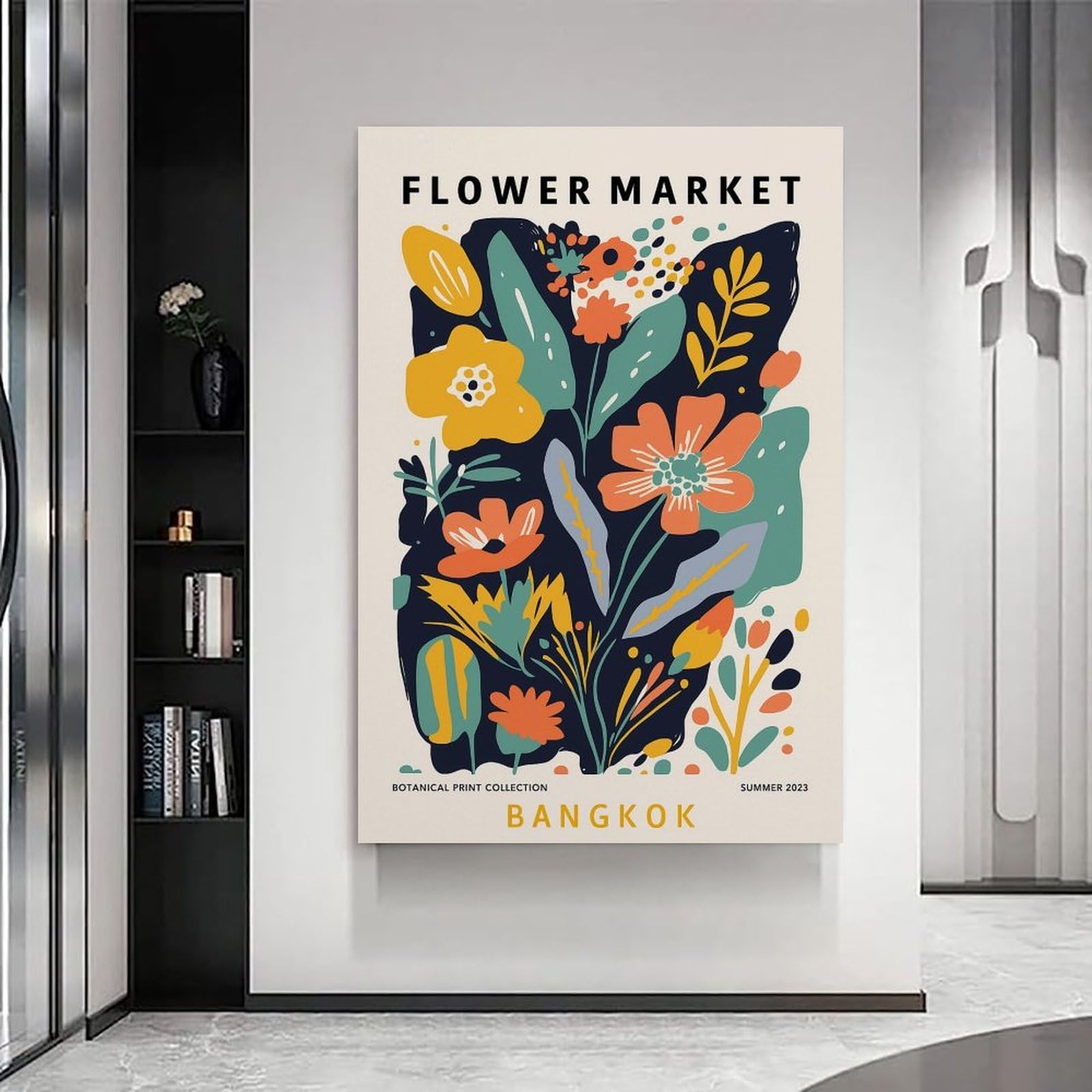 Póster botánico abstracto floral impreso en lienzo, arte moderno y contemporáneo, exquisita decoración del hogar para apartamento, oficina, lienzo de pared, decoración artística moderna para el hogar