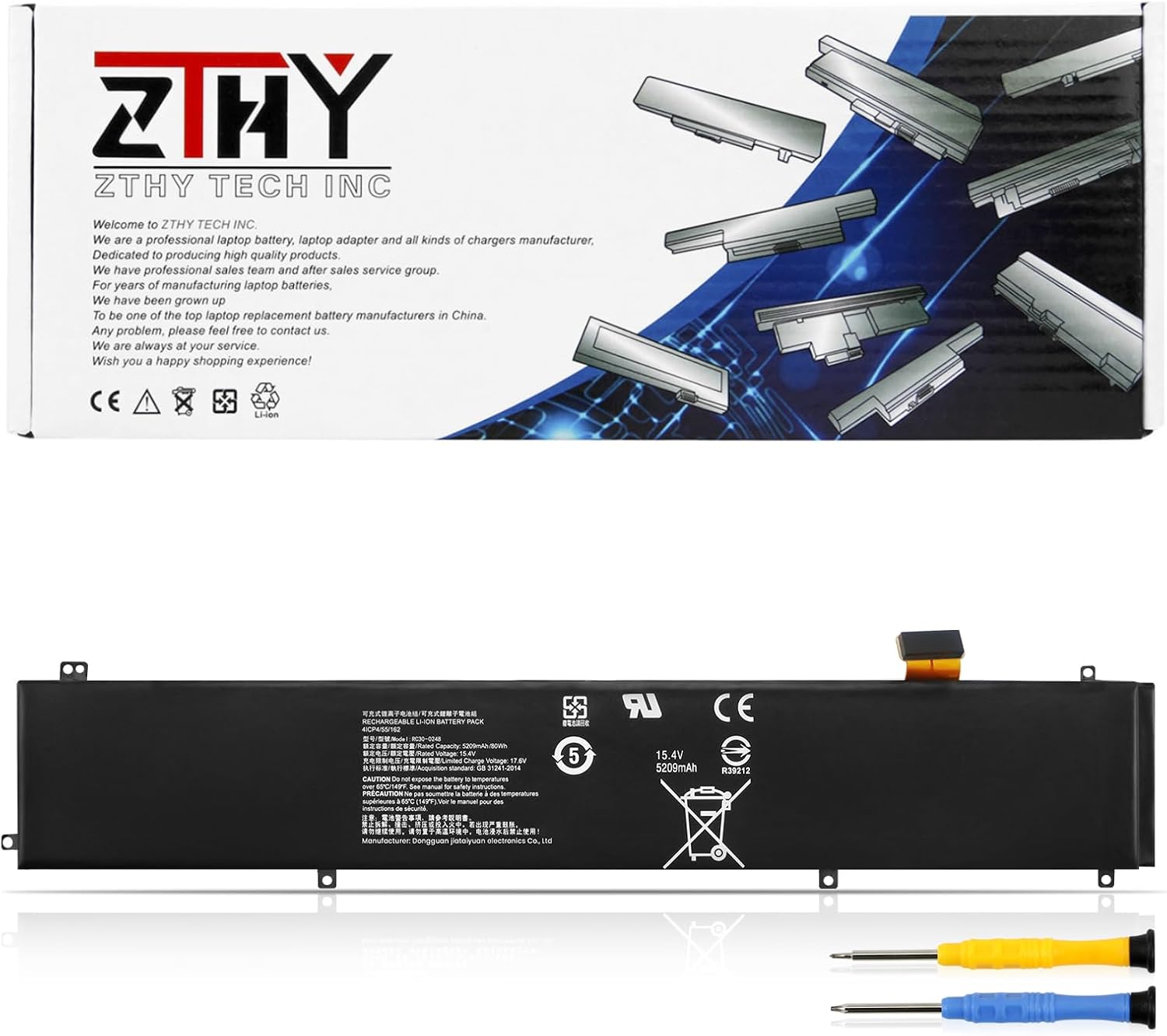 80Wh RC30-0248 Laptop Battery Replacement for Razer Blade 15 Advanced 2018 2019 2020 2021 2022 RTX 2070 2080 3070 3080 RZ09-0421 RZ09-03138 RZ09-0313 RZ09-0238 RZ09-0288 RZ09-0301 RZ09-0330 RZ09-0367