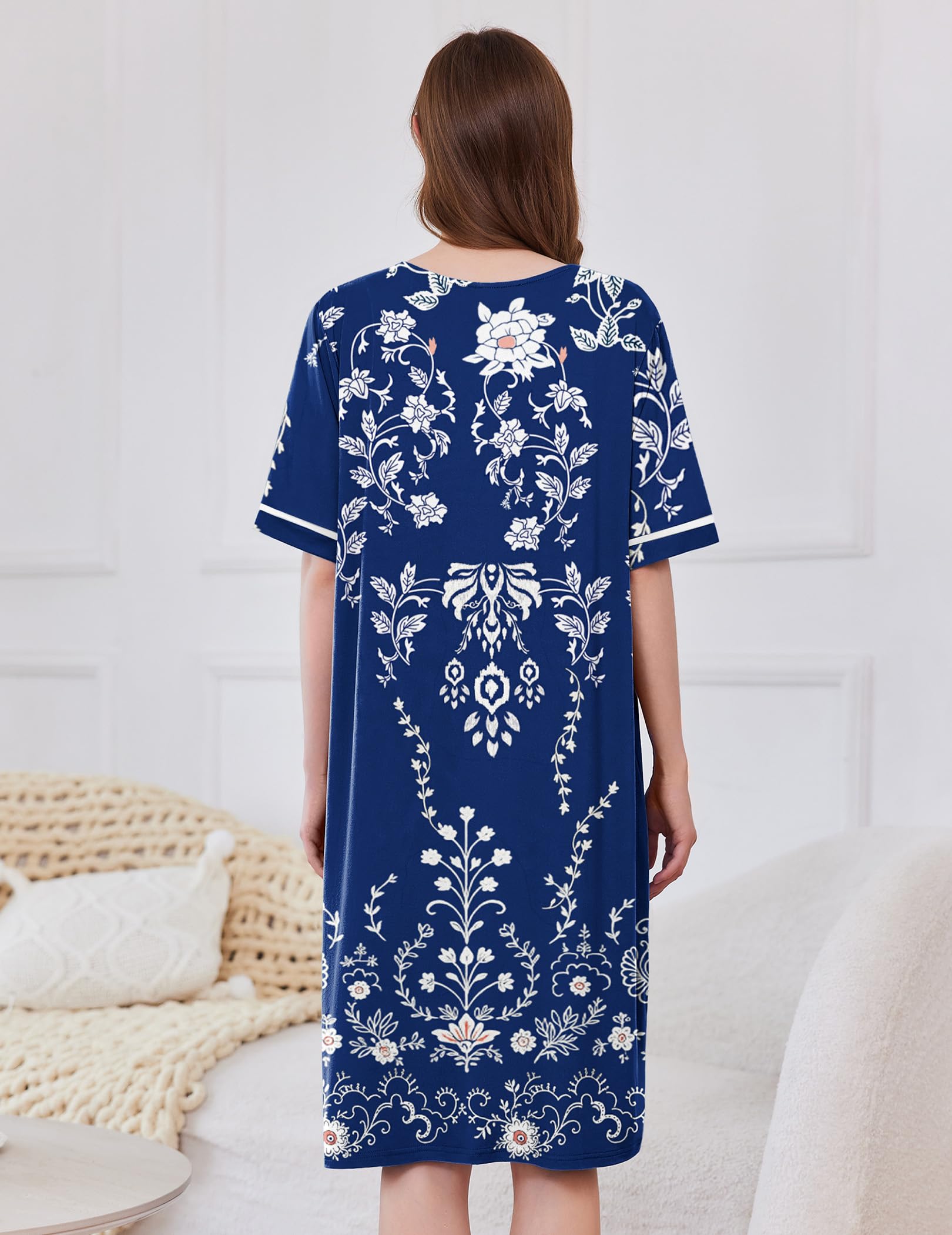 Ekouaer Bata corta con cremallera para mujer, bata de baño corta con cremallera frontal y bolsillos, tallas S-3XL