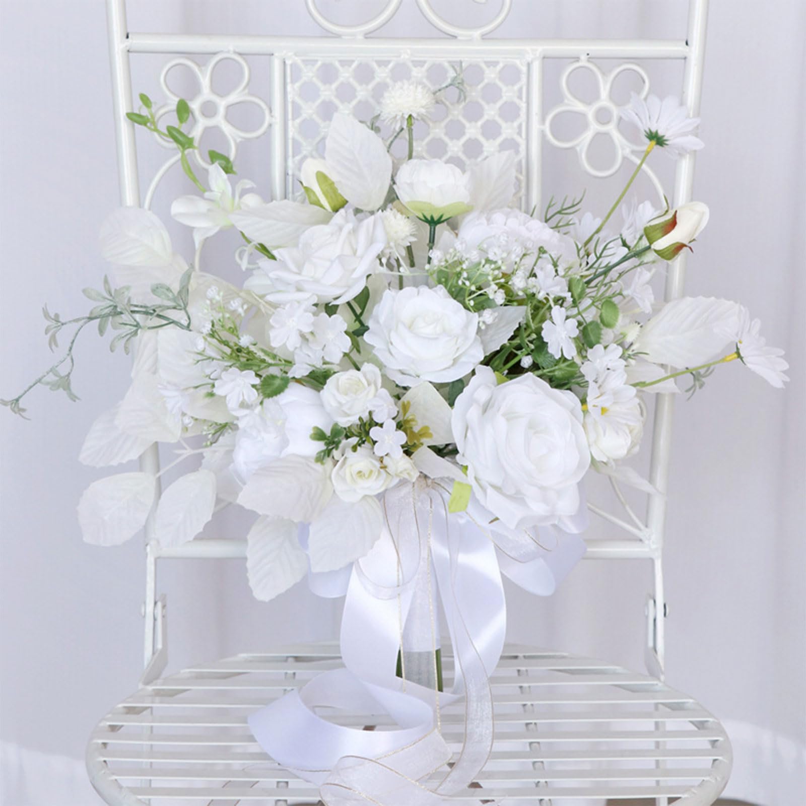 Bouquet de fleurs artificielles en soie pour mariage, demoiselle d'honneur, décoration d'intérieur