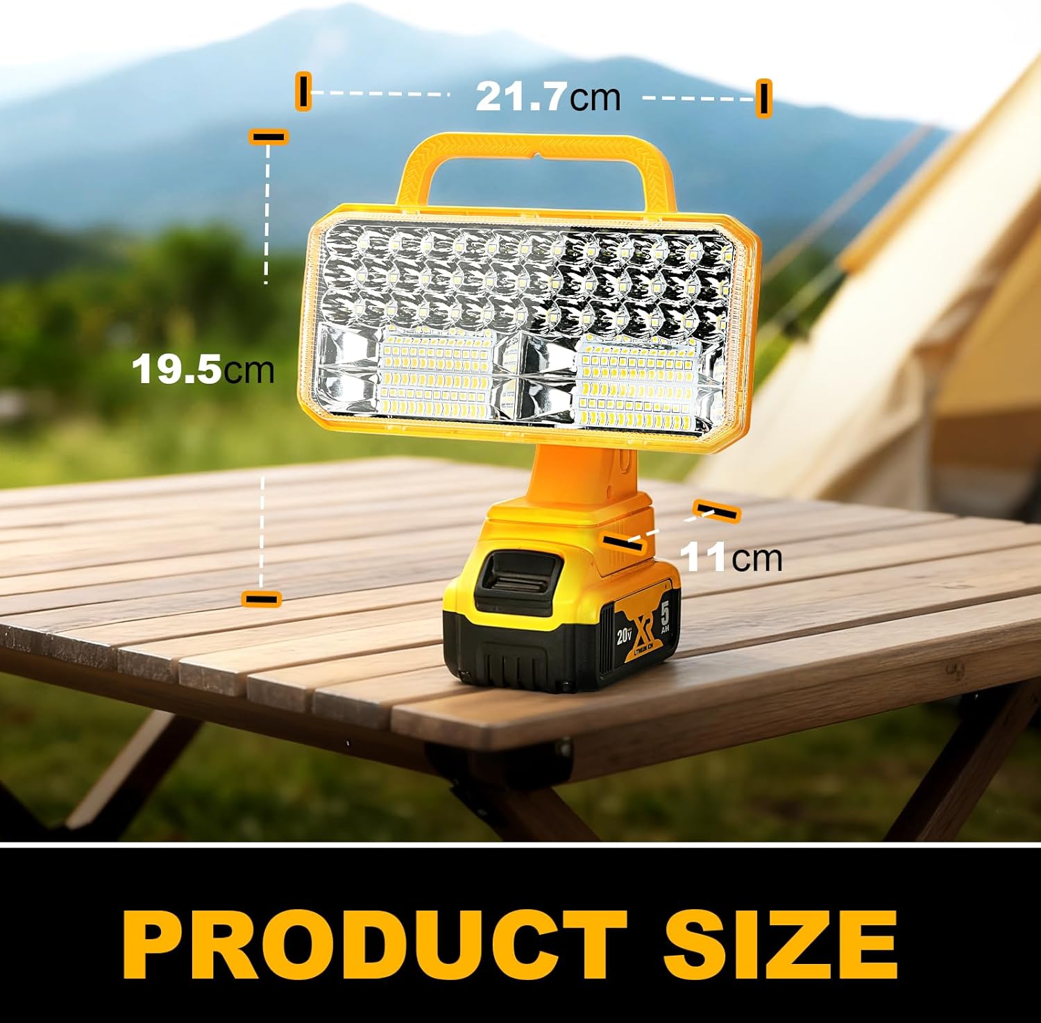40W Cordless LED Work Light for DeWalt 20V Battery, 4200LM Portable Handheld Flashlights Tool with USB Port and 3 Brightness Modes for Camping, Fishing, Job Site, Indoor & Outdoor Use