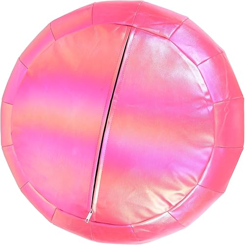 Miniatura 7 de terosmile Funda de puf sin relleno, otomana, puf, taburete para pies, reposapiés, cojín redondo de almacenamiento para sala de estar, dormitorio y