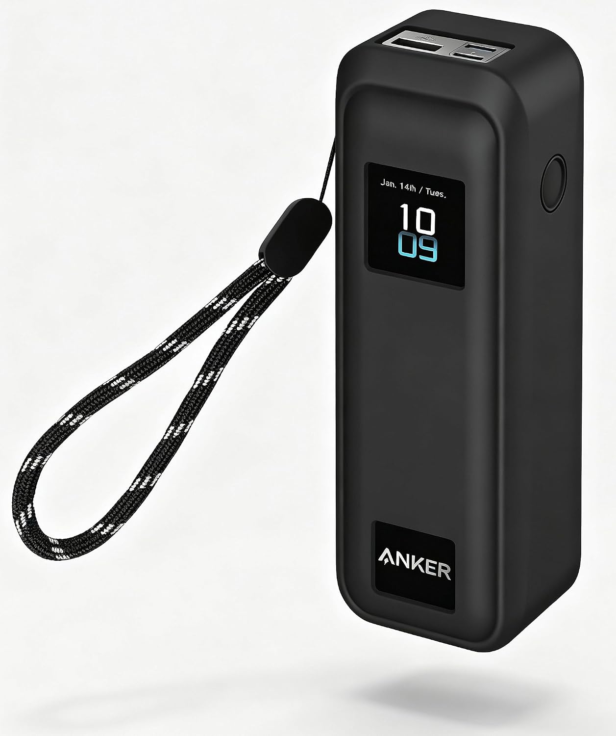 Geiomoo Soft Silicone Case for Anker Prime Power Bank 20100mAh Charger 220W, Flexible Scratch Resistant Cover with Lanyard (Black)