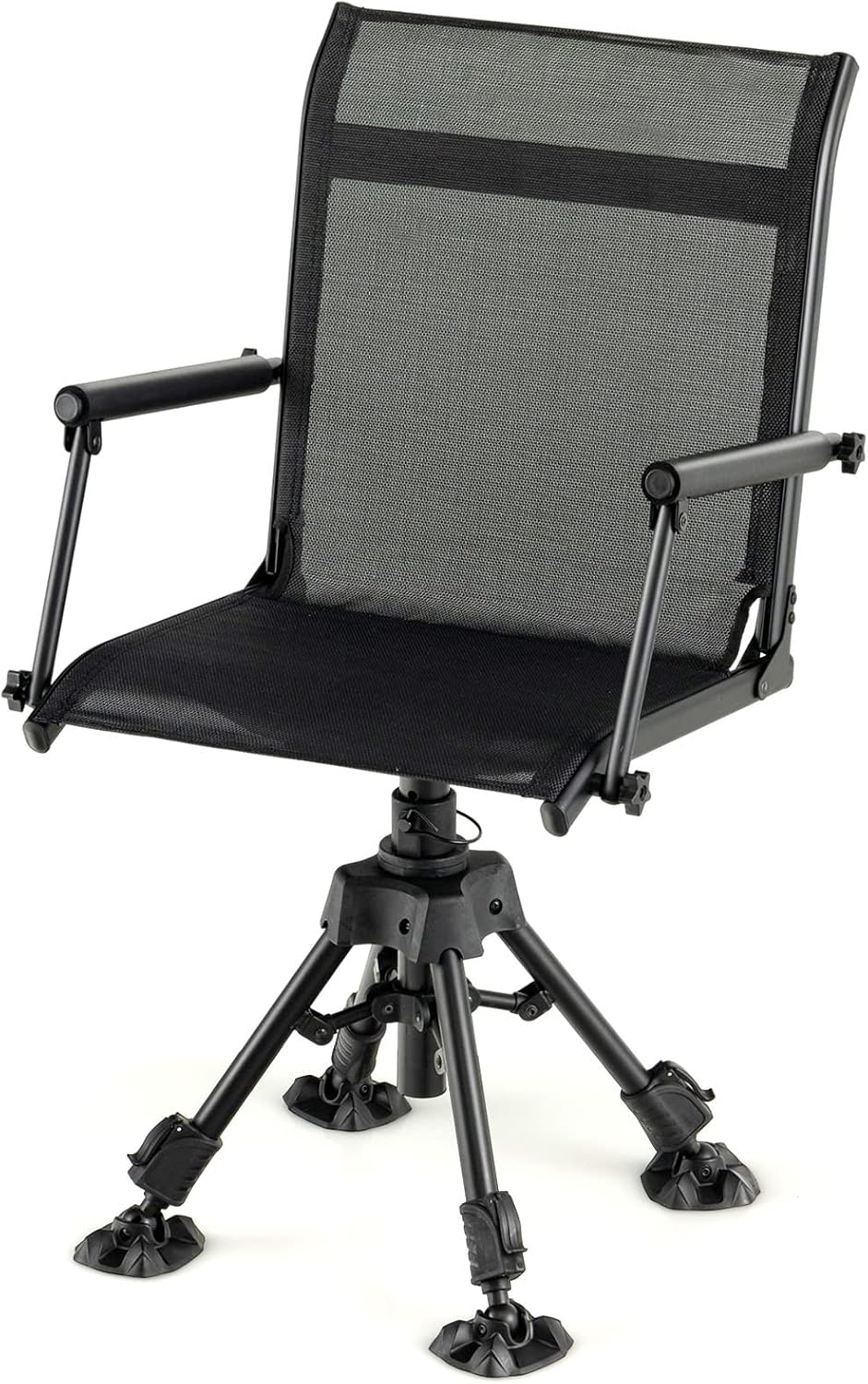 COSTWAY 360° Swivel Hunting Chair, Height Adjustable Folding Camping