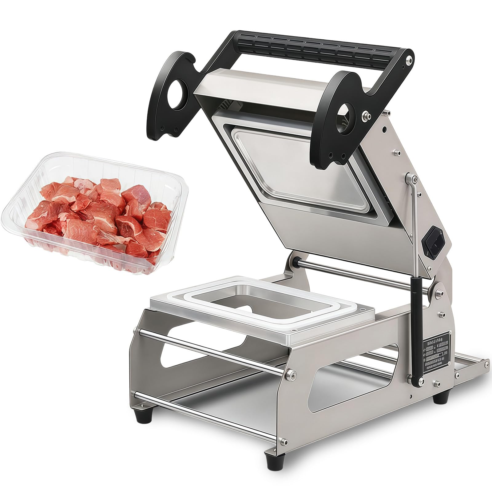 BANGBANGJI Machine de Scellage Thermique Commerciale, Scelleuse pour Conteneurs Alimentaires, Scellage Rapide 7-8S, avec Support de Film/Poignée Anti-Dérapante pour Restaurants PalletSize22×16cm