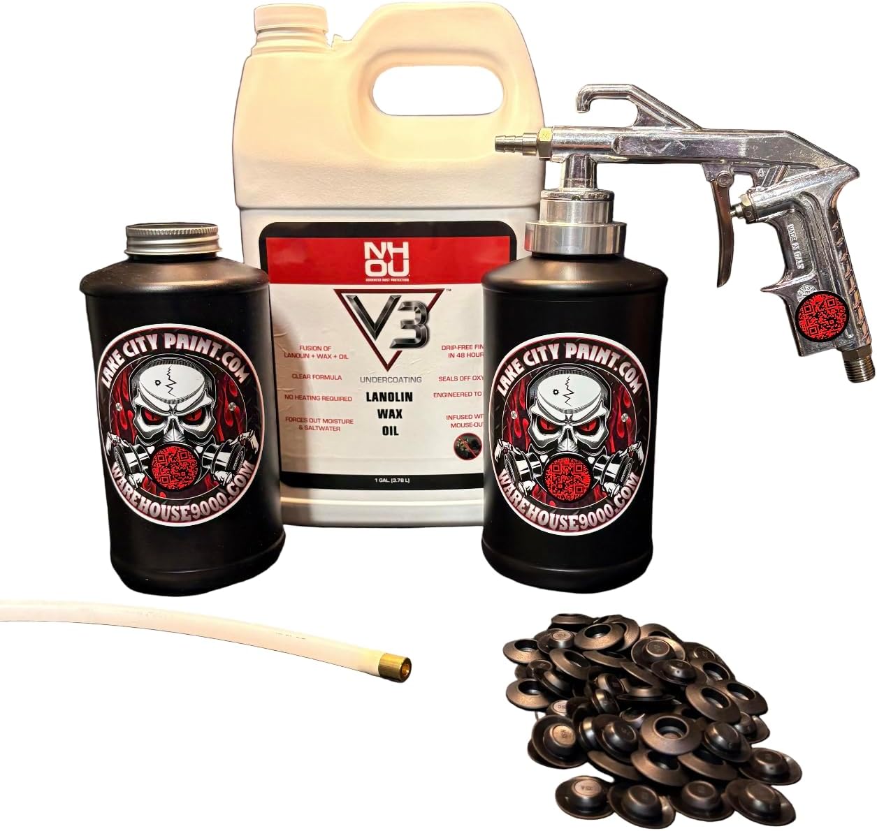 NHOU V3 Clear Semi Pro Undercoating Gun – Striaght Wand Kit (2 B Quart Bottles)