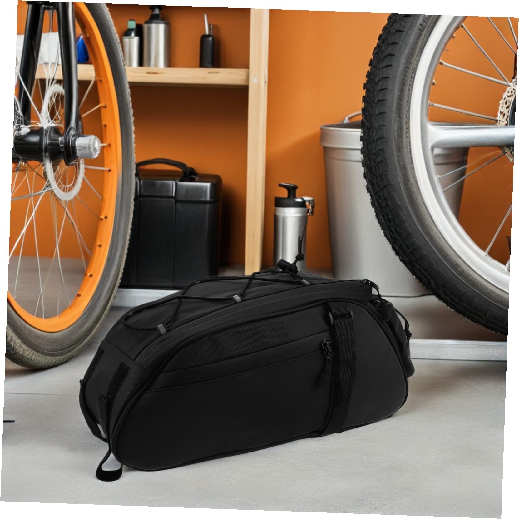 BESPORTBLE Borsa da Telaio per Bicicletta per Portapacchi Posteriore per Attrezzatura da Ciclismo per Dispositivi Elettronici per Viaggio Nera Adatta per Città e Fuoristrada