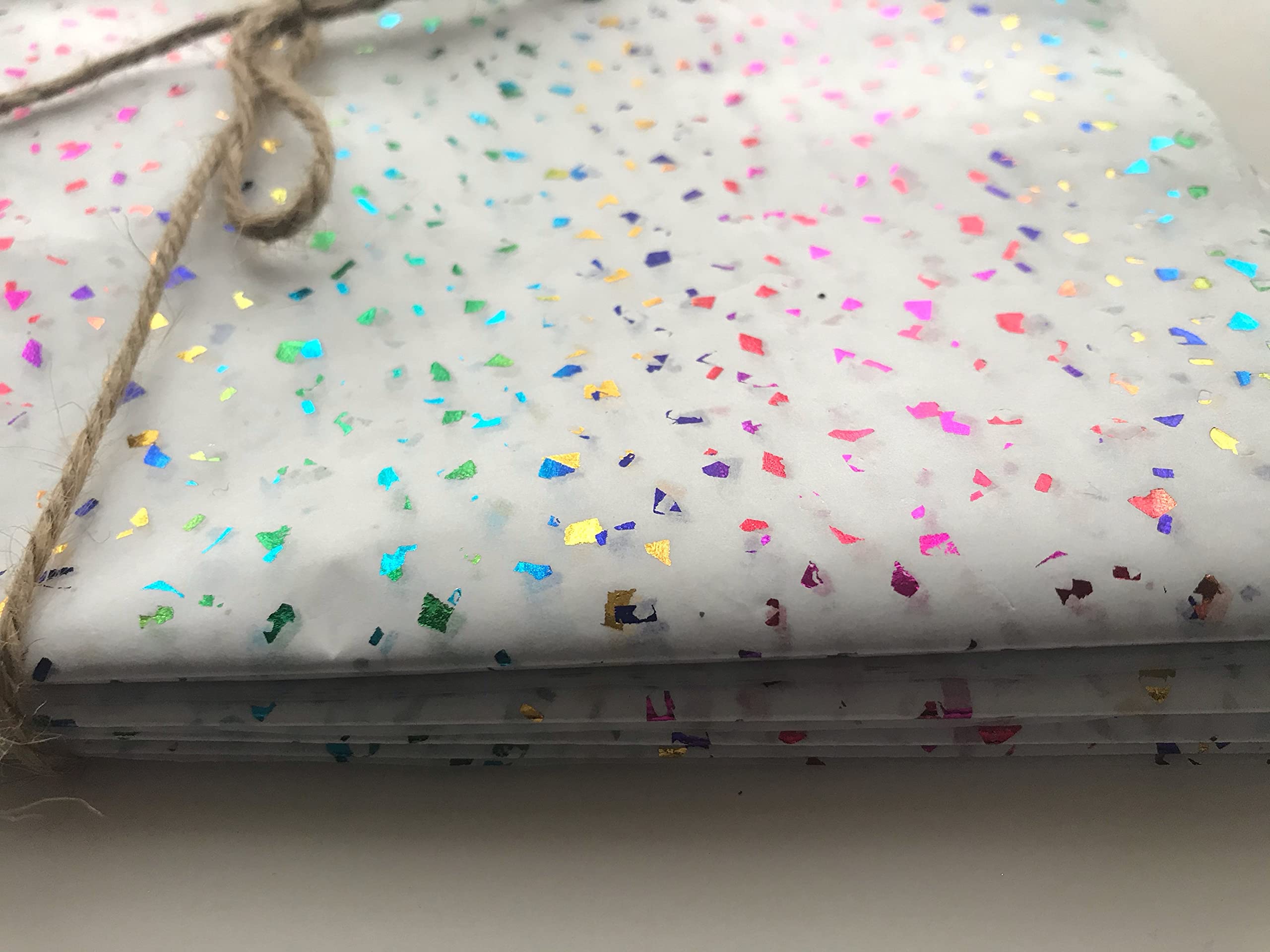 Rainbow Reflections Lot de 50 feuilles de papier de soie à paillettes 750 x 500 mm