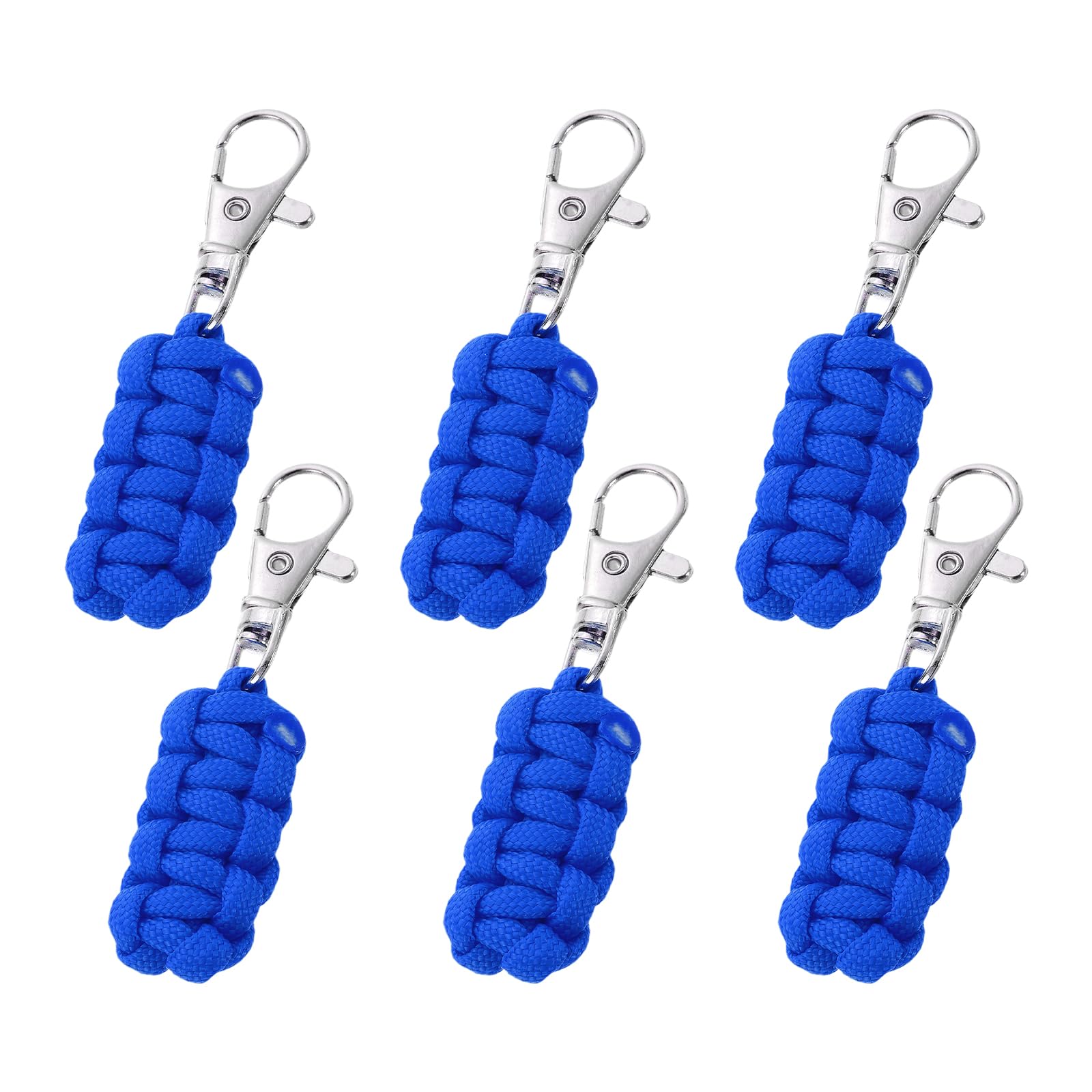 YELARXI Paracord Zipper Pull Polyester Zipper Pulls Replacement Woven Rope with Metal Clasp, 80 mm Length Fit for Backpacks Clothing Luggage Accessories - Cylinder (6 Pack, Dark Blue)