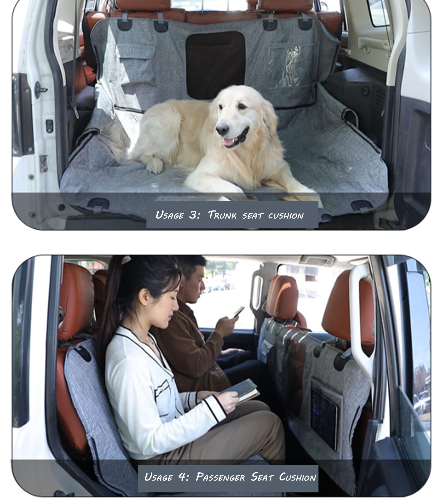Cuscino per seggiolino Auto per Animali Domestici, Cuscino per Auto per Cani, Antisporco a Doppio Strato, Cuscino per Cane nell'auto Posteriore, Universale per Tutti i Cani (Orange)