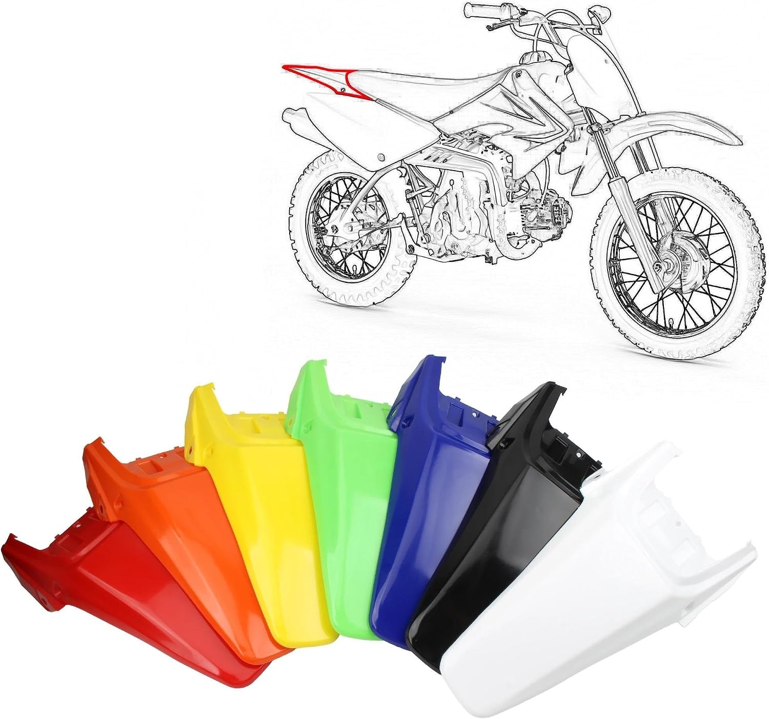 Motorbike Fenders for CRF70 for CRF 70 for CRF-70 Motorcycle Rear Fender Mudguard Extension Tail Mud Guard Mud Flap Splash Guard