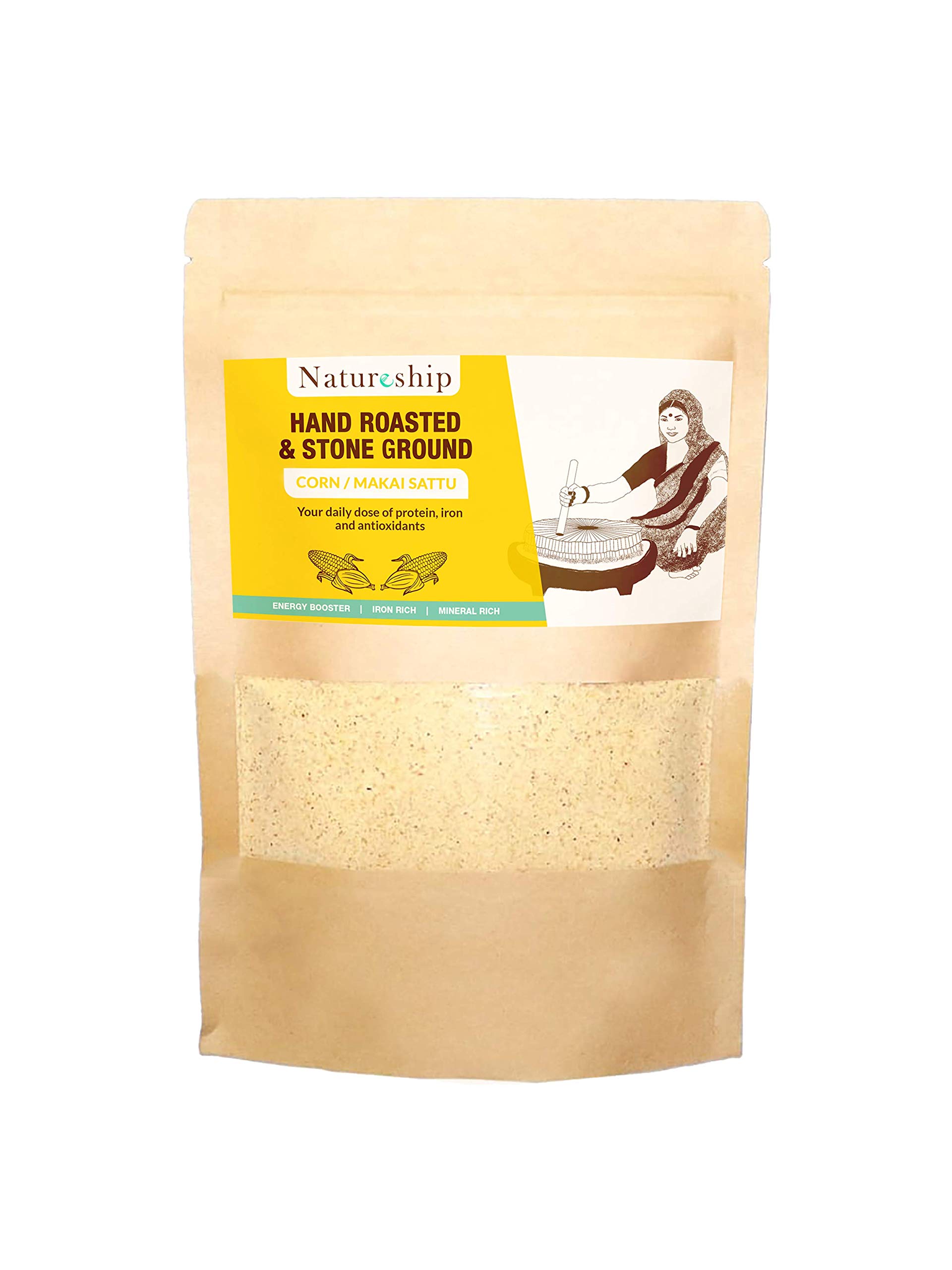 Natureship- Hand Roasted & Stone Ground (By Hand) Desi Makai Sattu, 250 Grams (B08Z3L5SBV) Amazon Price History, Amazon Price Tracker