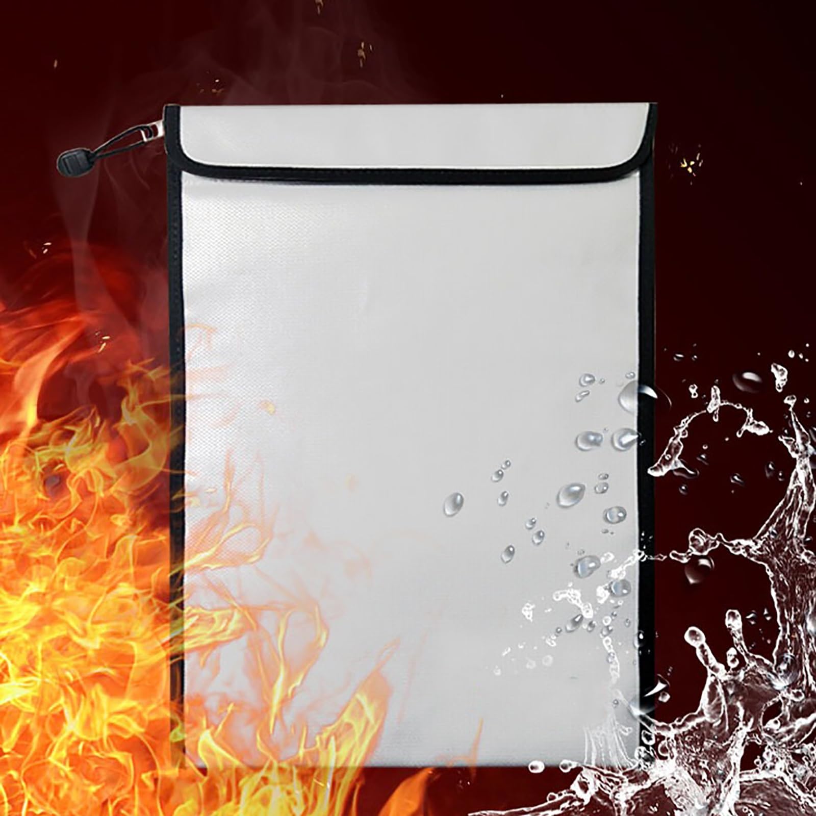 Porta Documenti Impermeabile e Ignifuga Borsa Porta Documenti Moto Borsa di Sicurezza per Barca Impermeabile Viaggio Passaporto Oggetti di Valore(B,38 * 28cm)