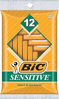 BIC Single Blade Sensitive Skin Razors (24 Pack) - Disposable Shavers for Smooth Comfortable Shave