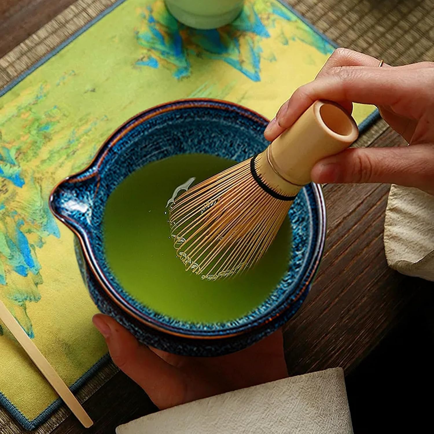 抹茶点てセット - 茶道用抹茶道具セット | 茶道に使用する道具 朝の儀式の実践 瞑想練習 準備 ウェルネスを追求する方用 抹茶茶具セット -  抹茶茶碗と茶筅セット,茶道に使用する道具 朝の儀式 抹茶茶筅セット | 抹茶茶碗と茶筅セット,茶道に使用する道具 朝の儀式の実践 瞑想練習 準備 ウェルネスを追求する方用