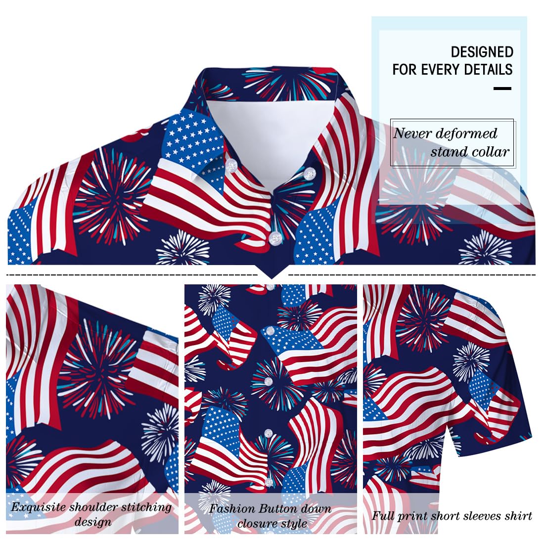 Fanient Camicia hawaiana da uomo estiva con stampa 3D casual a maniche corte abbottonatura grafica Aloha camicie eleganti