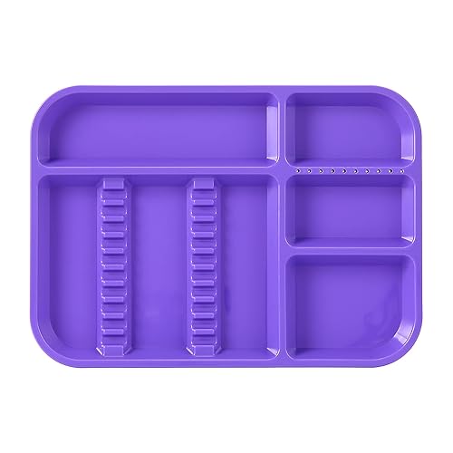 Miniatura 27 de JMU 20 bandejas para instrumentos dentales autoclave de plástico divididas separadas tamaño B para tatuajes médicos y salón de belleza, color morado