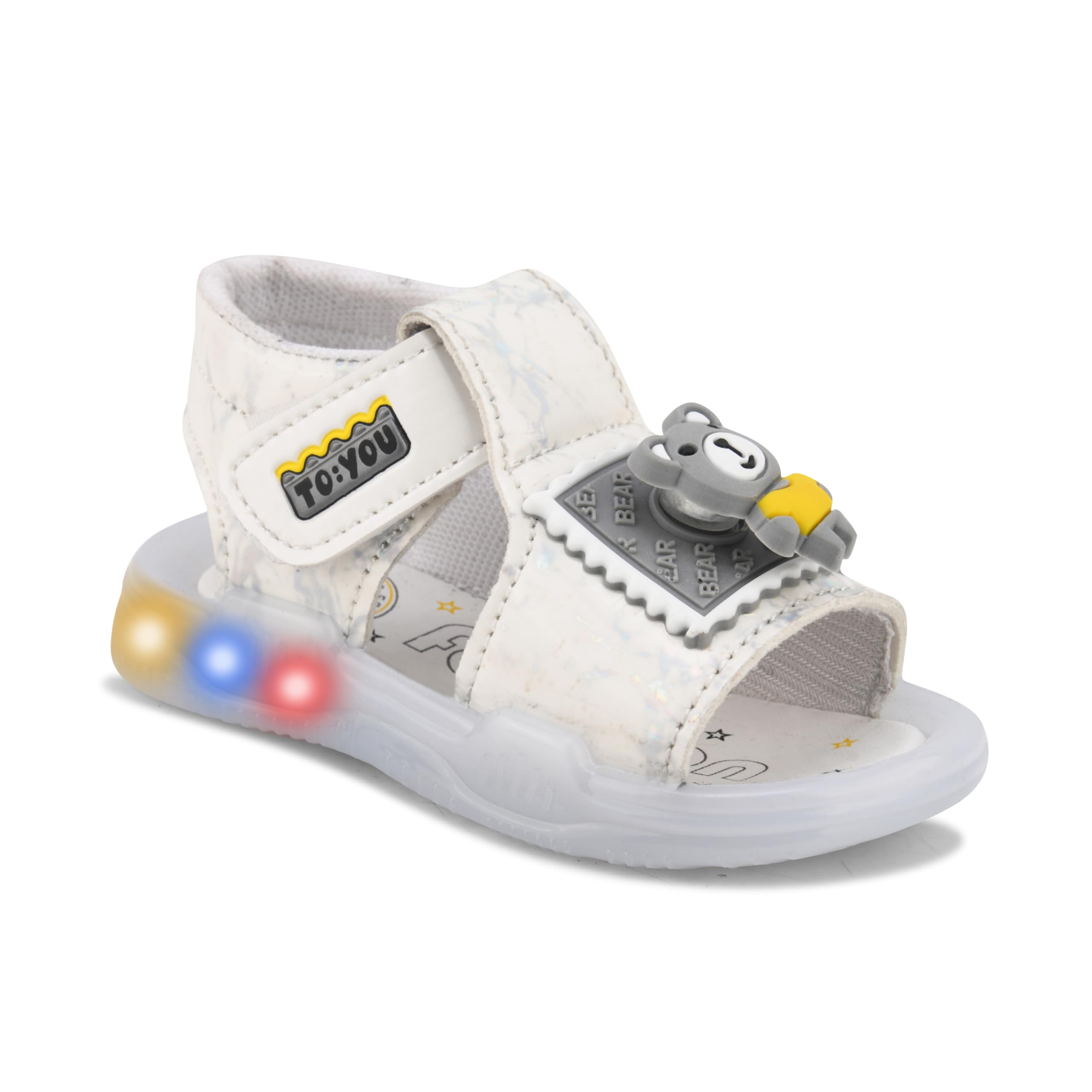 kats shoes KATS Unisex Led Light kids Casual Outdoor Kids Boys and Girls Lightweight Easy Slip-On Printed Sandals Black-picture-12