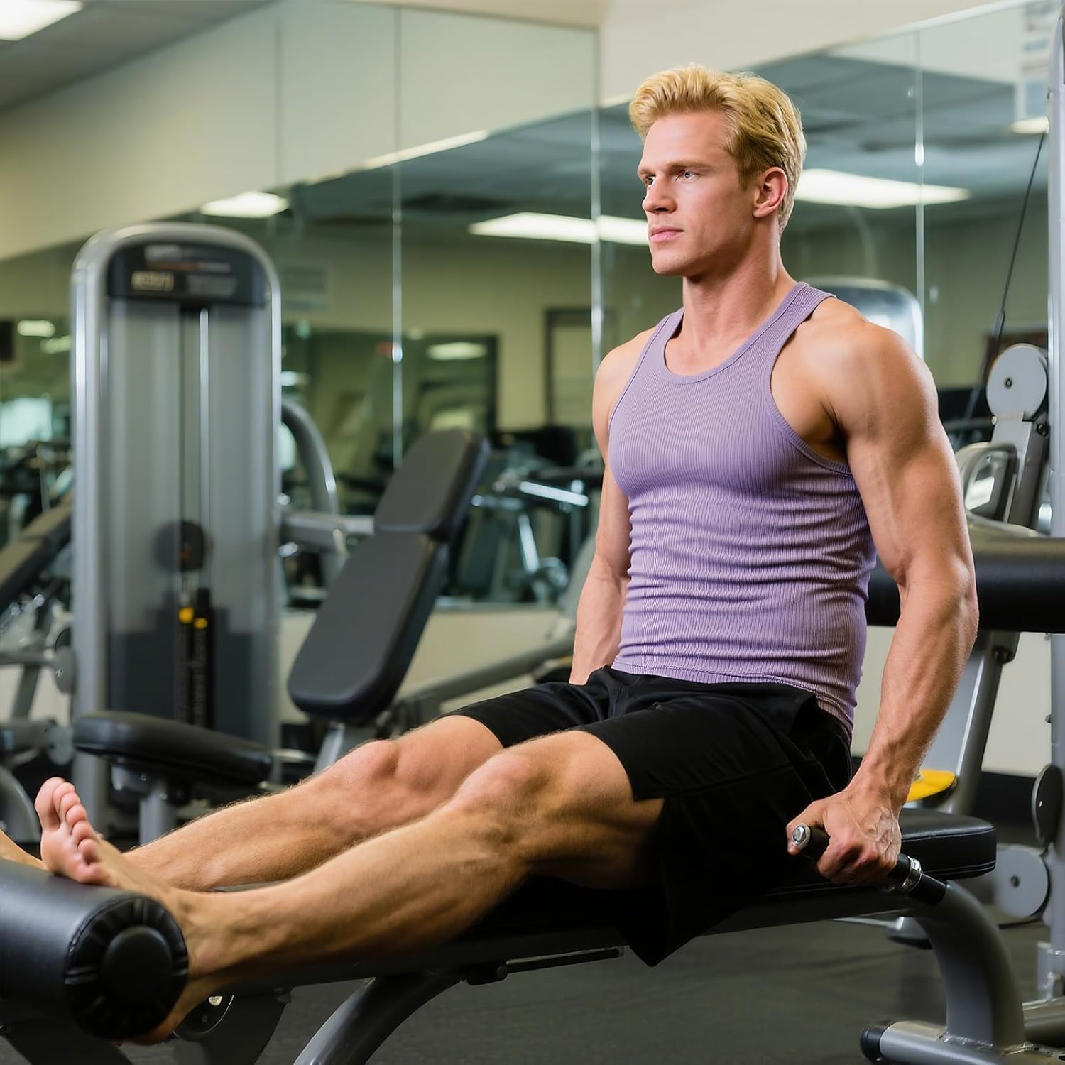 TrailTech Men's Ribbed Tank Tops Knit Casual Sleeveless Workout Muscle T Shirt Gym Undershirts Beach Tank - Image 8