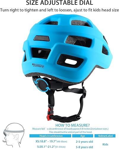 Miniatura 3 de Casco de bicicleta para niños de 1 a 8 años, cascos ajustables para niños y niñas, casco ligero para niños, ciclismo, scooter, deportivo, 18.9-21.3