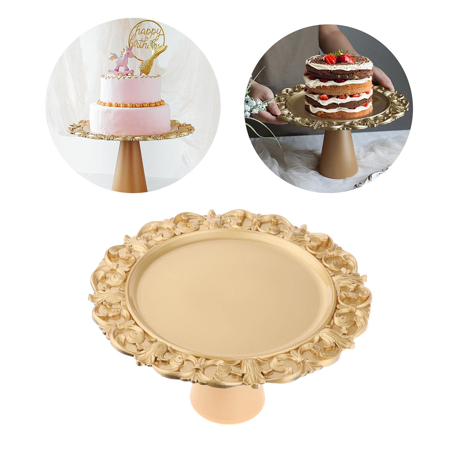 Présentoirs à gâteau Retro 33cm de Mariage de Mariage gâteau Stands dorés Plaque Tarte Plaque maîtresse Rond Rond de gâteau décoration de gâteau Plateau Gateau