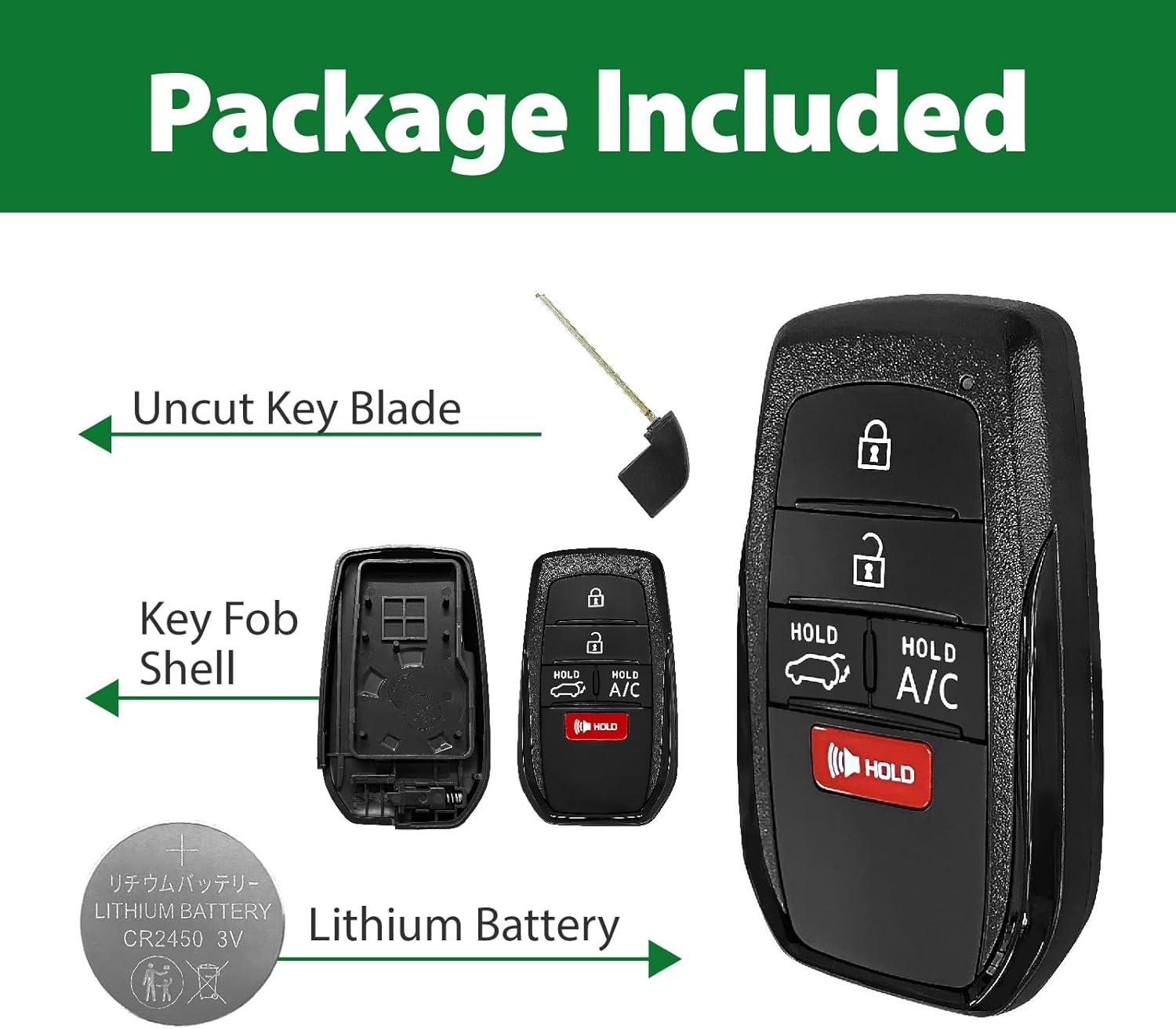 Replacement for 2023 Smart Proximity Toyota bZ4X GNE 231451-3041 Board Key Fob Remote Control HYQ14FBX 315MHz 5 Buttons