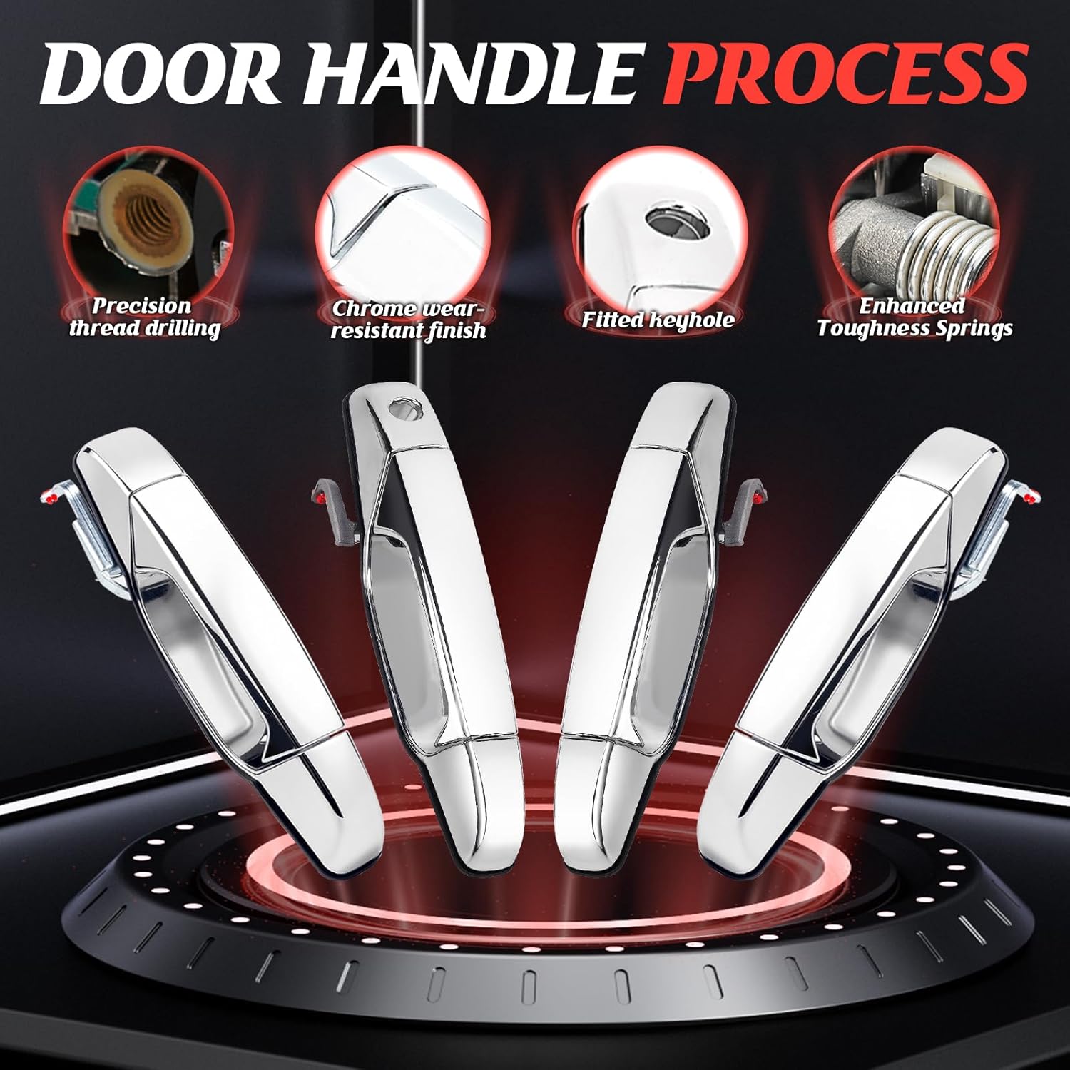 WEILEITE Door Handles Chrome Fit for 07-13 Chevy Silverado GMC Sierra 1500 Cadillac Escalade Yukon XL Denali Chevrolet 2500 3500 HD Tahoe Avalanche Suburban 2007 2008 2009 2010 2011 2012 2013 2014