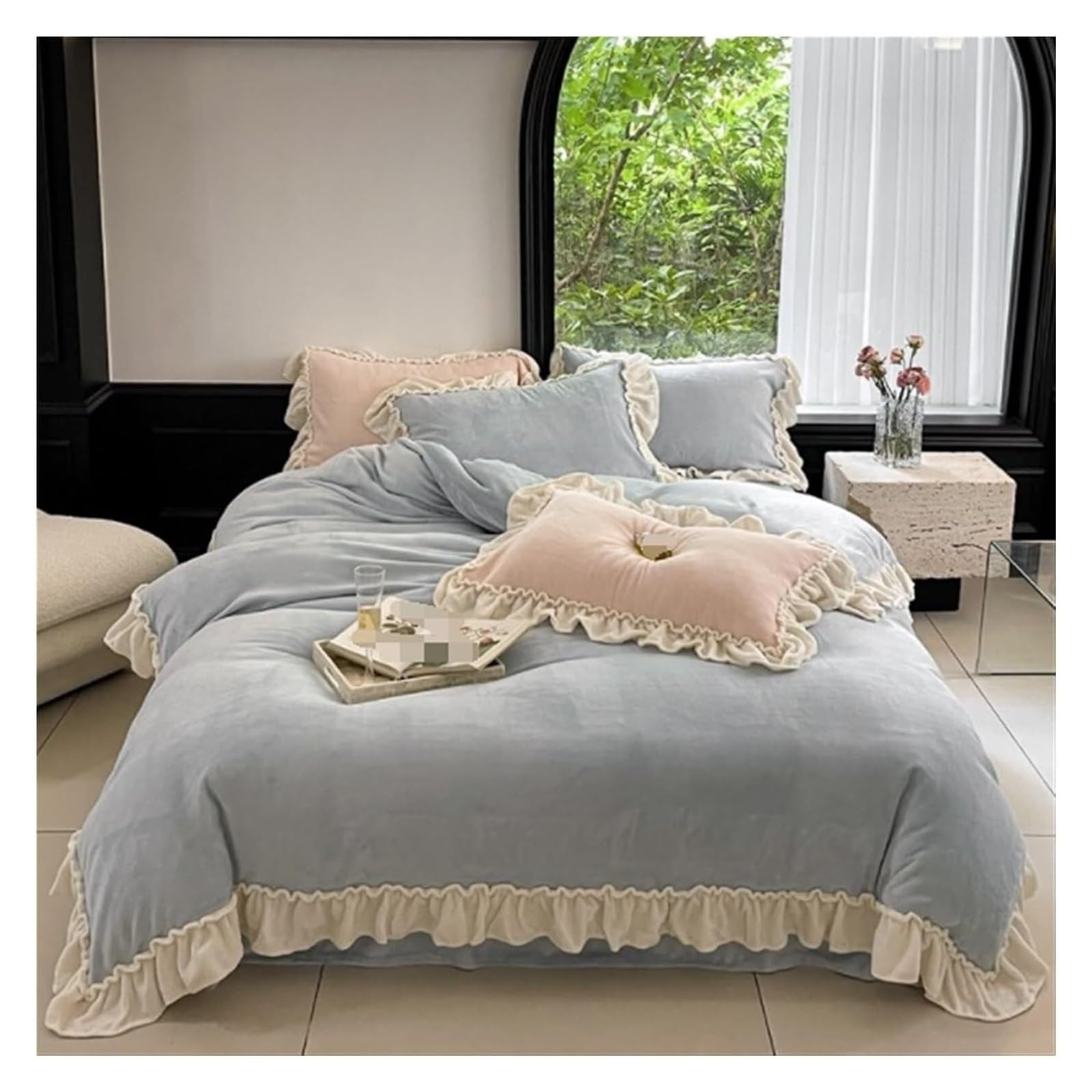 Housse de couette et draps à volants pour de douces nuits d'hiver
