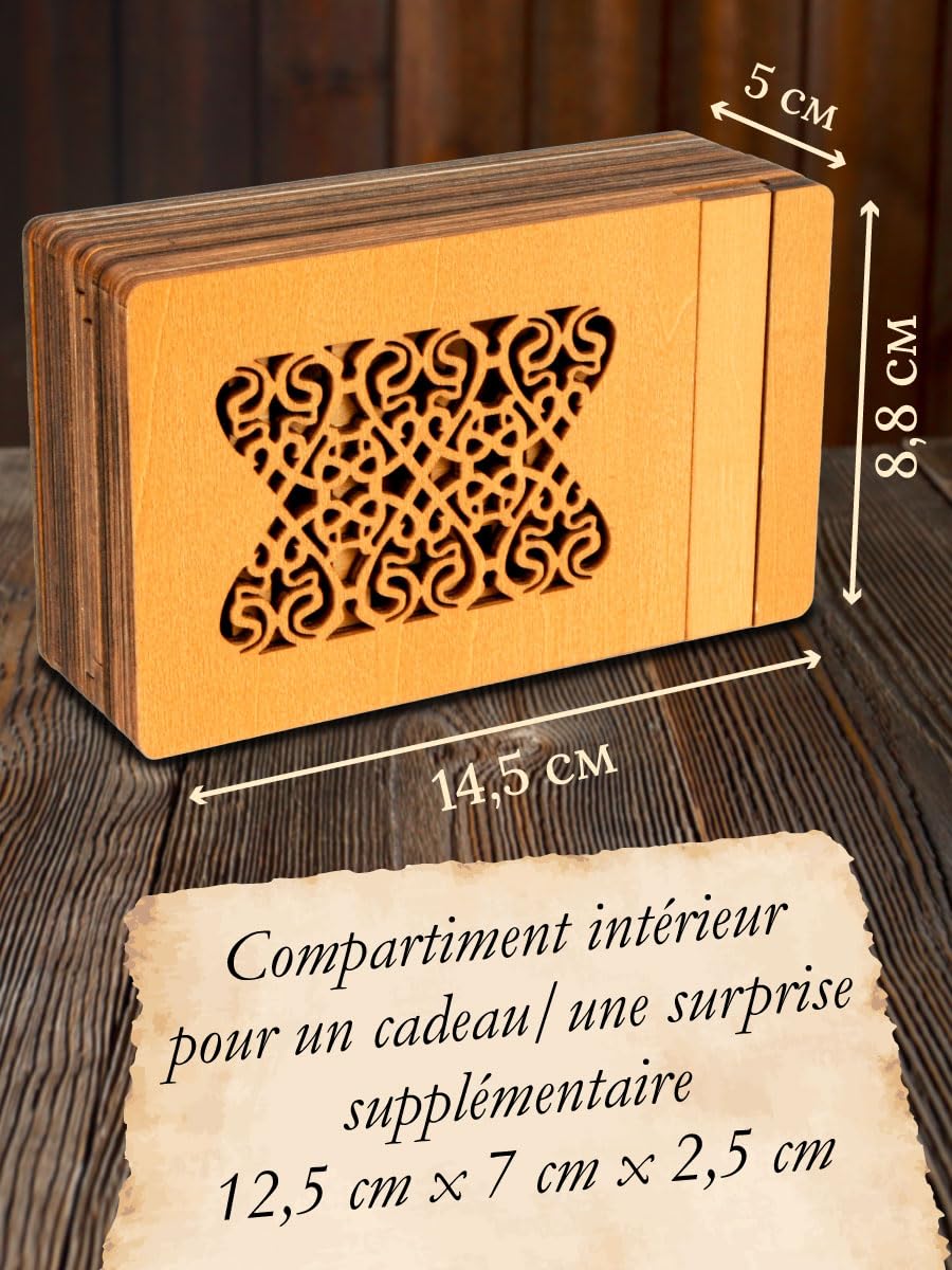 Logica Jeux Art. Coffre de' Médicis - Casse-tête en Bois - Boîte Secret - Difficulté 5/6 Incroyable - Collection Leonardo da Vinci