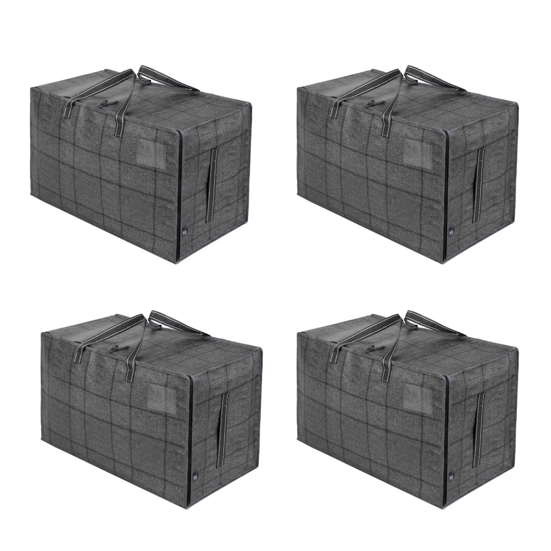 VENO Set da 2 Borsa da 100 l trasloco grandi con cerniere e manici rinforzati, resistenti scatole per trasloco, sacchi vestit per traslochi, stoccaggio, viaggi, campeggio (Trasparente, Set da 2