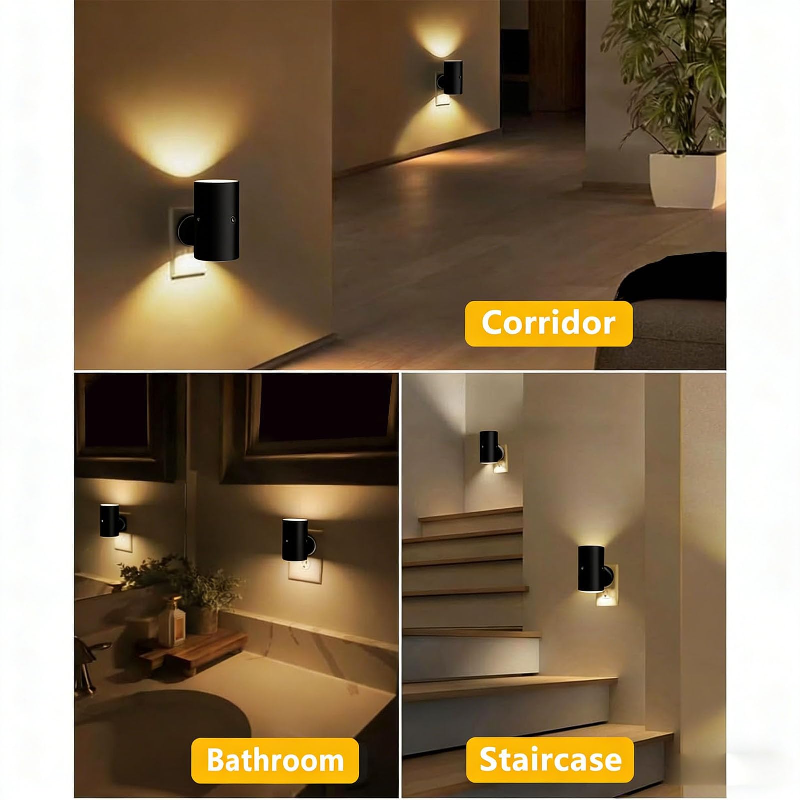 Luz Nocturna Regulable con Enchufe Estilo Moderno para (Carcasa