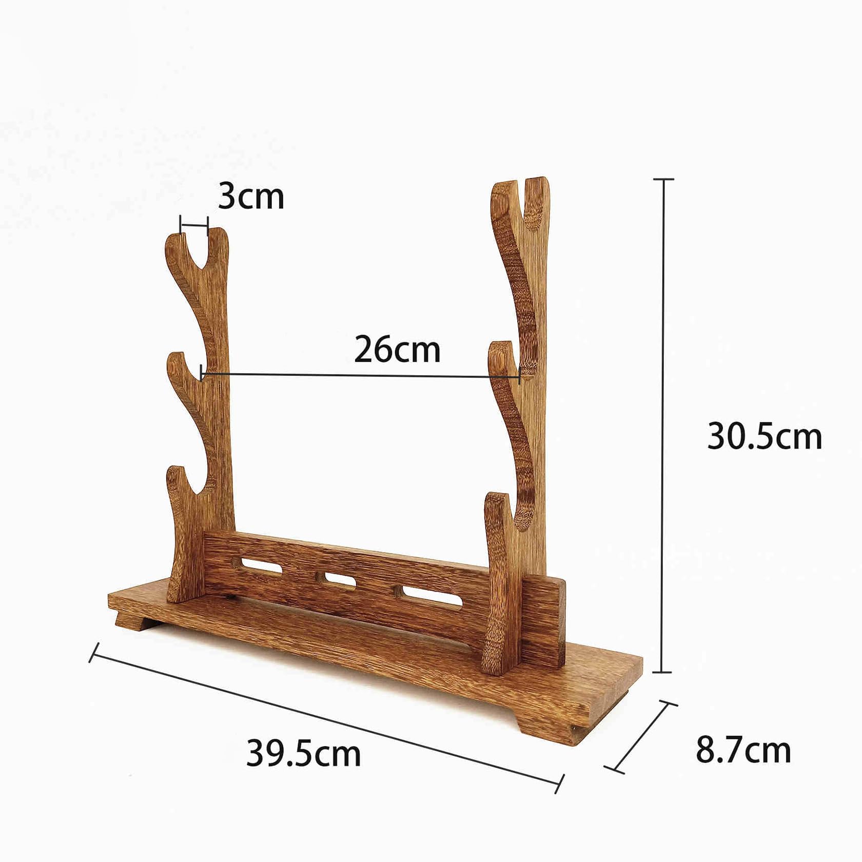 Stojak do prezentacji broni, ręcznie wykonany stojak na miecz z drewna, naturalny materiał drewniany wenge, miecz samurajski Katana Wakizashi, dostępne różne specyfikacje