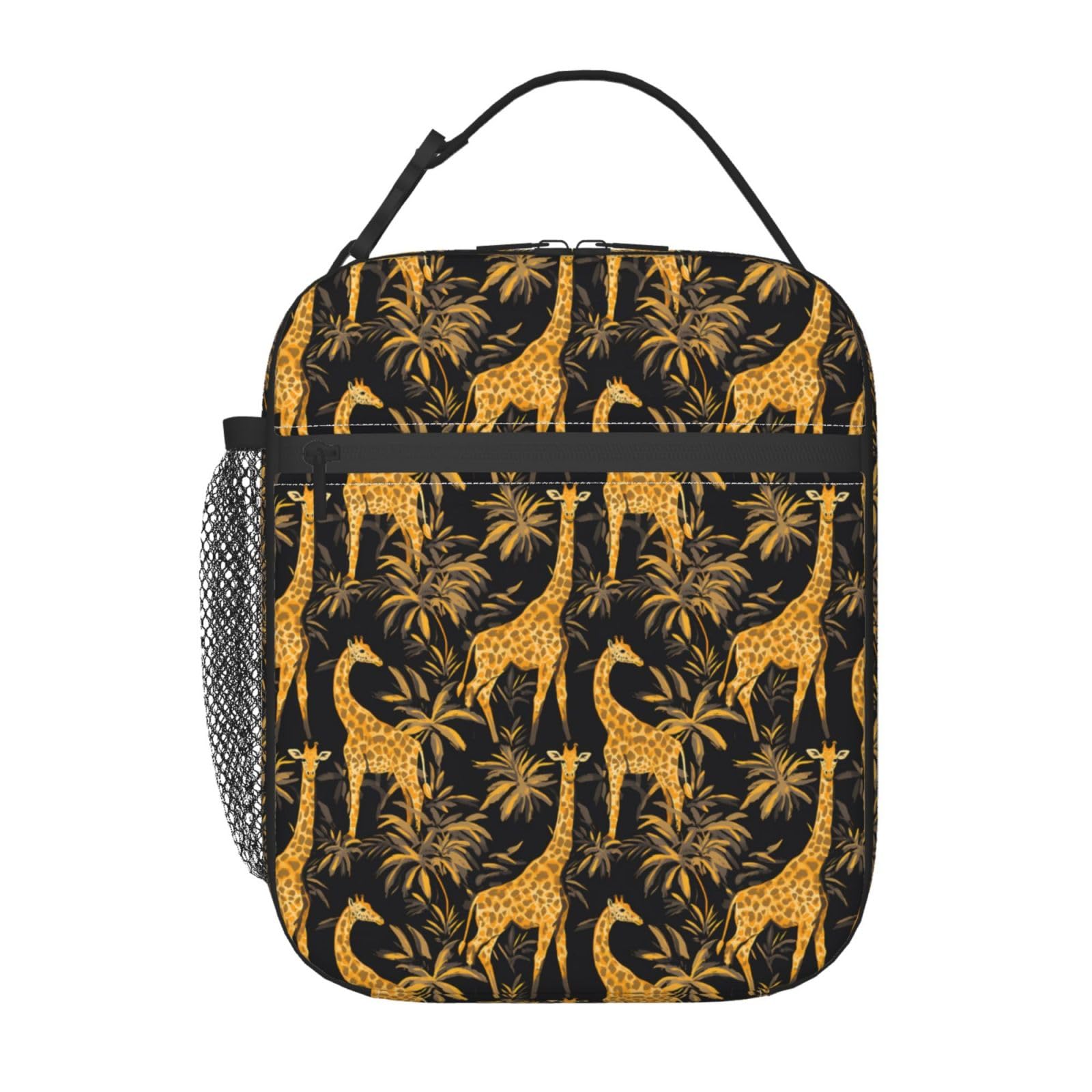 Giraffe Lunch Box for Women Kids Girls Insulated Lunch Bag Lunchbox Adults Lunch Tote Bags Reusable Cooler for Work Office School Picnic Travel