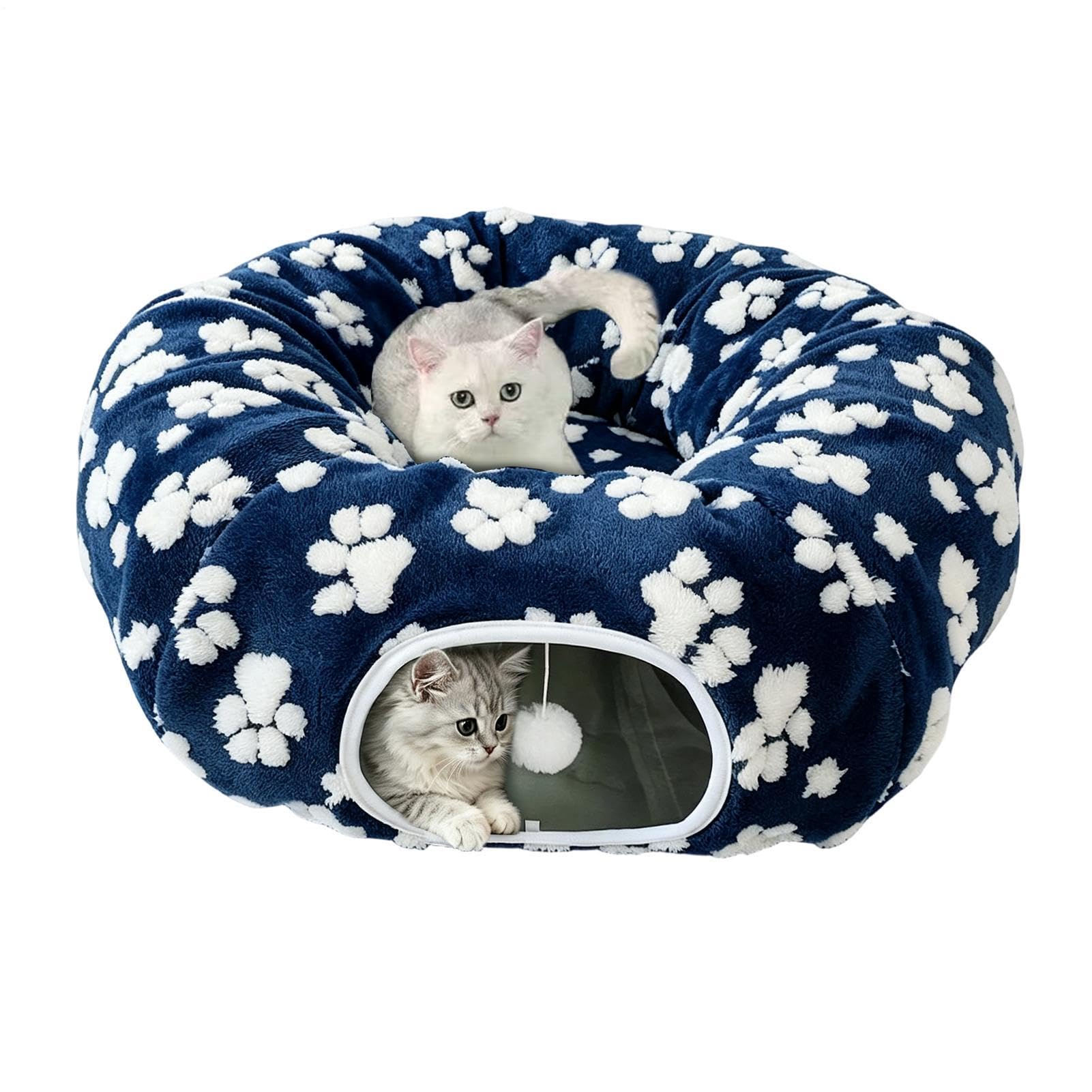 Donut Katzenbett Weiches Großes Faltbares Warmes Haustierzubehör Mit