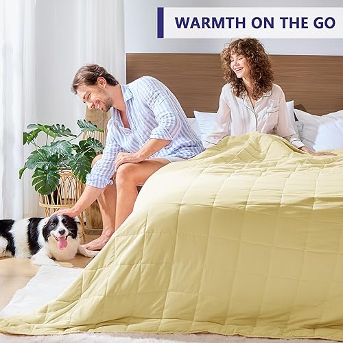 Vista 499 de yescool - Manta con peso, 10 libras, fresca, transpirable, con cuentas de cristal prémium, lavable a máquina, para dormir, 90-110 libras, 41 x 60