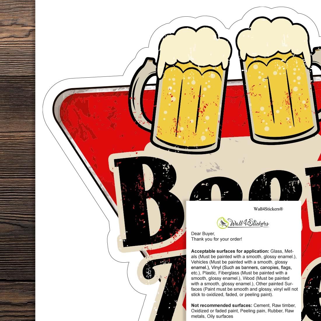 Adesivo da parete con scritta "Beer Zone", divertente adesivo da parete per casa, bar, cucina, grotte degli uomini, garage o feste, in vinile impermeabile, 310 x 330 mm