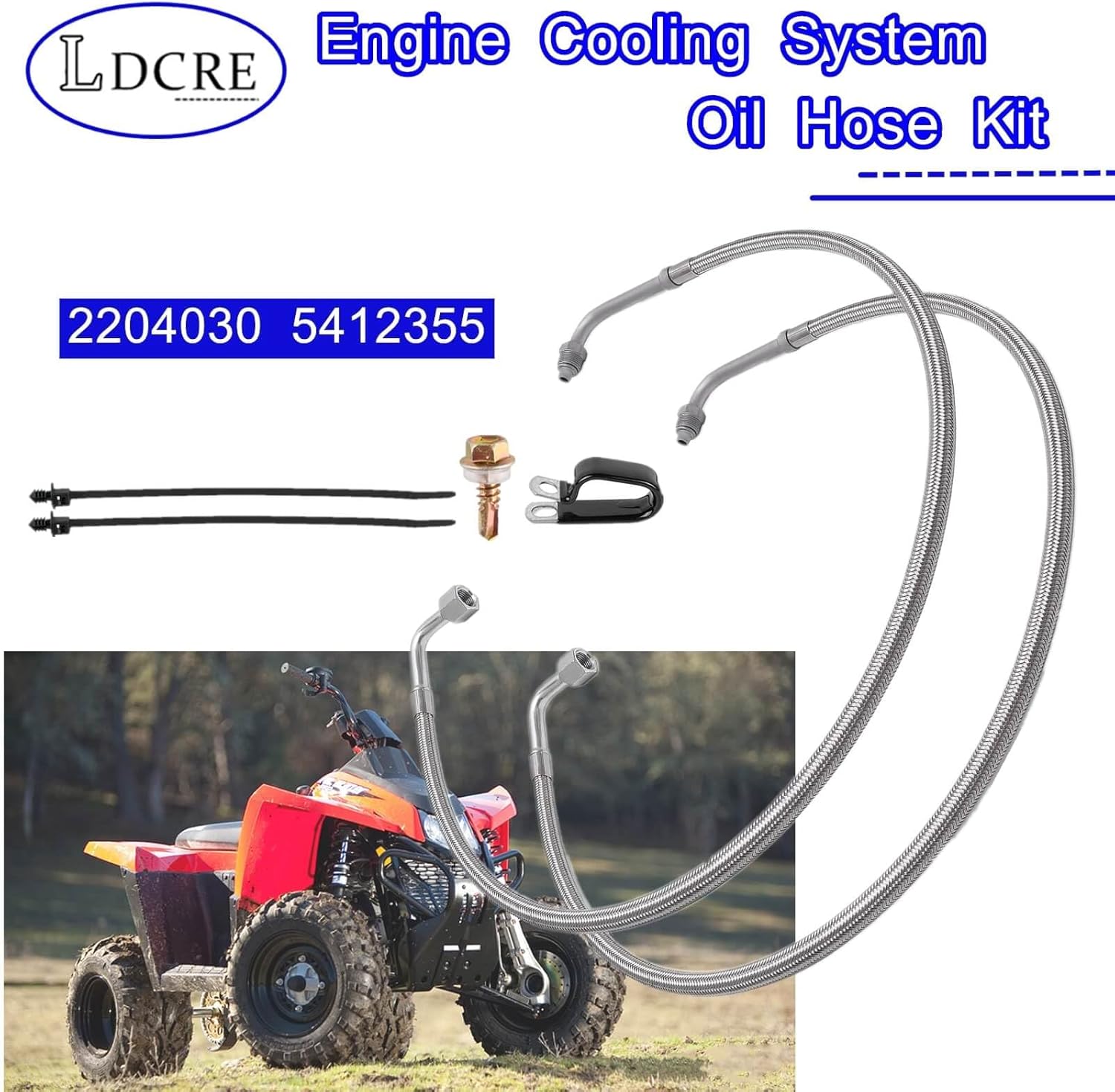 Engine Cooling System Oil Hose Kit 2204030 5412355 Replacement for Polaris Trail Boss Trail Blazer 330 2003-2008, Magnum 330 2004-2006, ATP 330 4X4 2004-2005